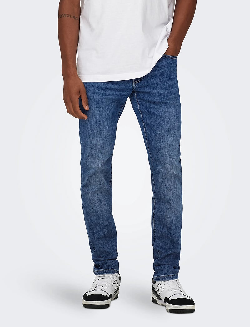 ONLY & SONS - ONSWEFT REG. MB 6755 MAT DNM NOOS - kitsad teksad - medium blue denim - 0