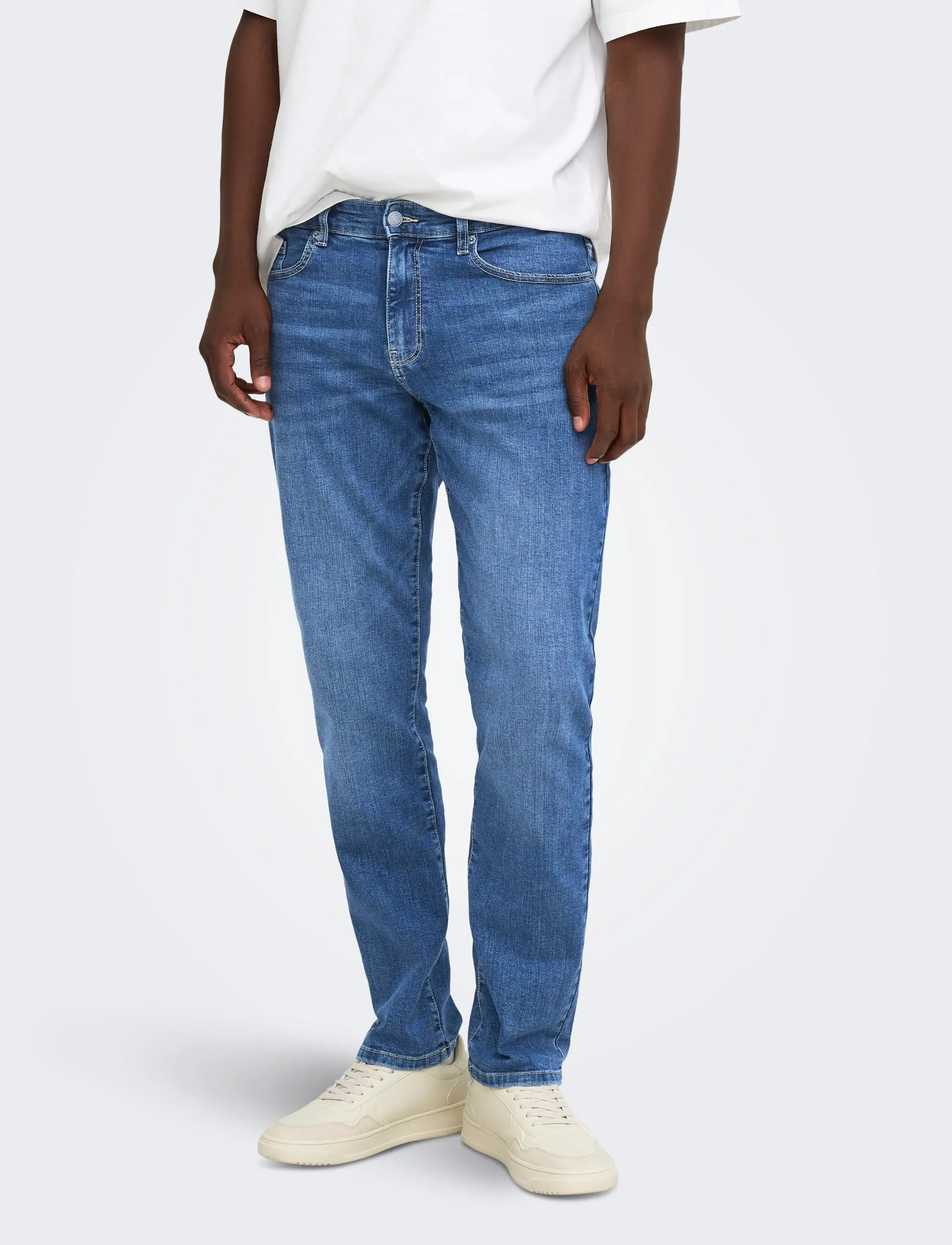 ONLY & SONS - ONSWEFT REG. MB 6755 MAT DNM NOOS - hosen & jeans - medium blue denim - 0
