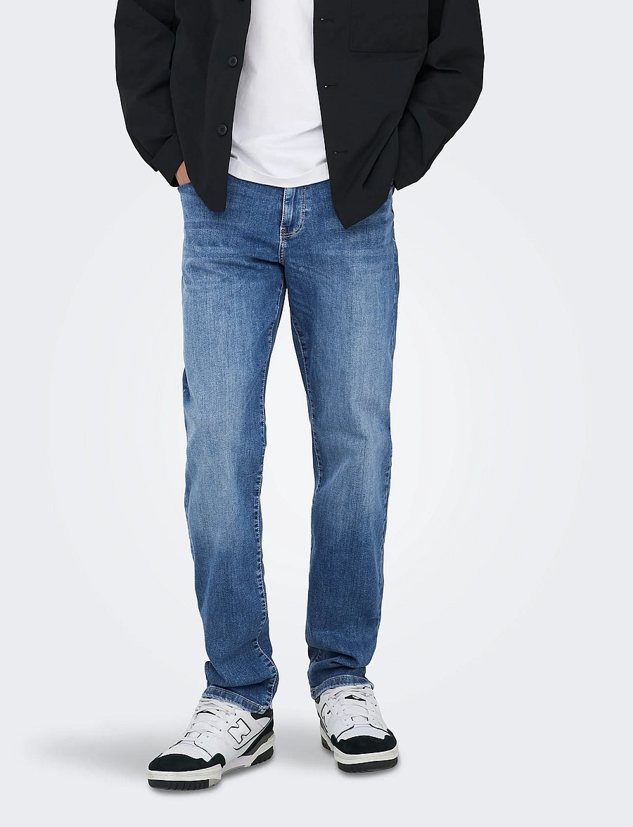 ONLY & SONS - ONSWEFT REG. MB 6755 MAT DNM NOOS - slim-fit jeans - medium blue denim - 0