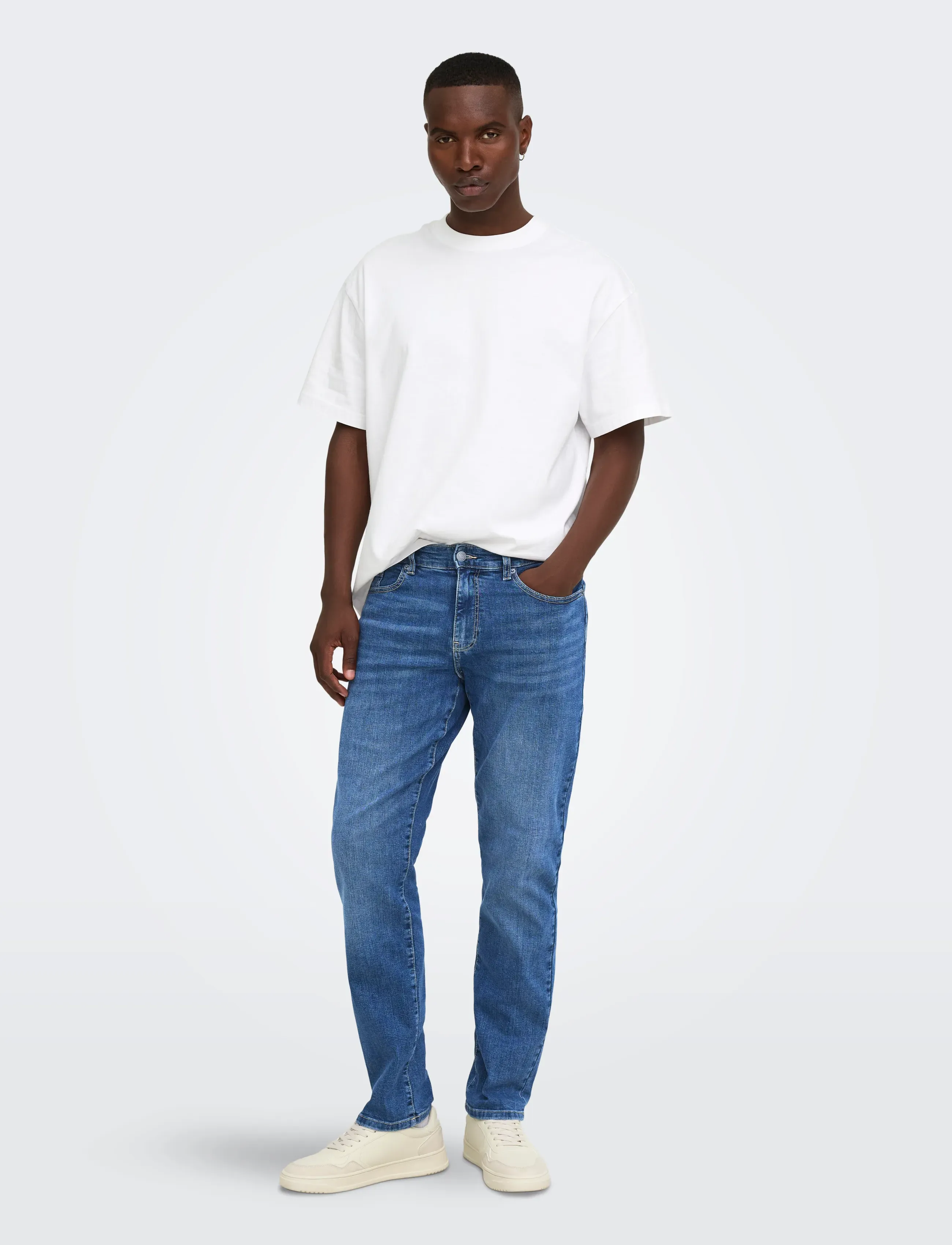 ONLY & SONS - ONSWEFT REG. MB 6755 MAT DNM NOOS - hosen & jeans - medium blue denim - 4