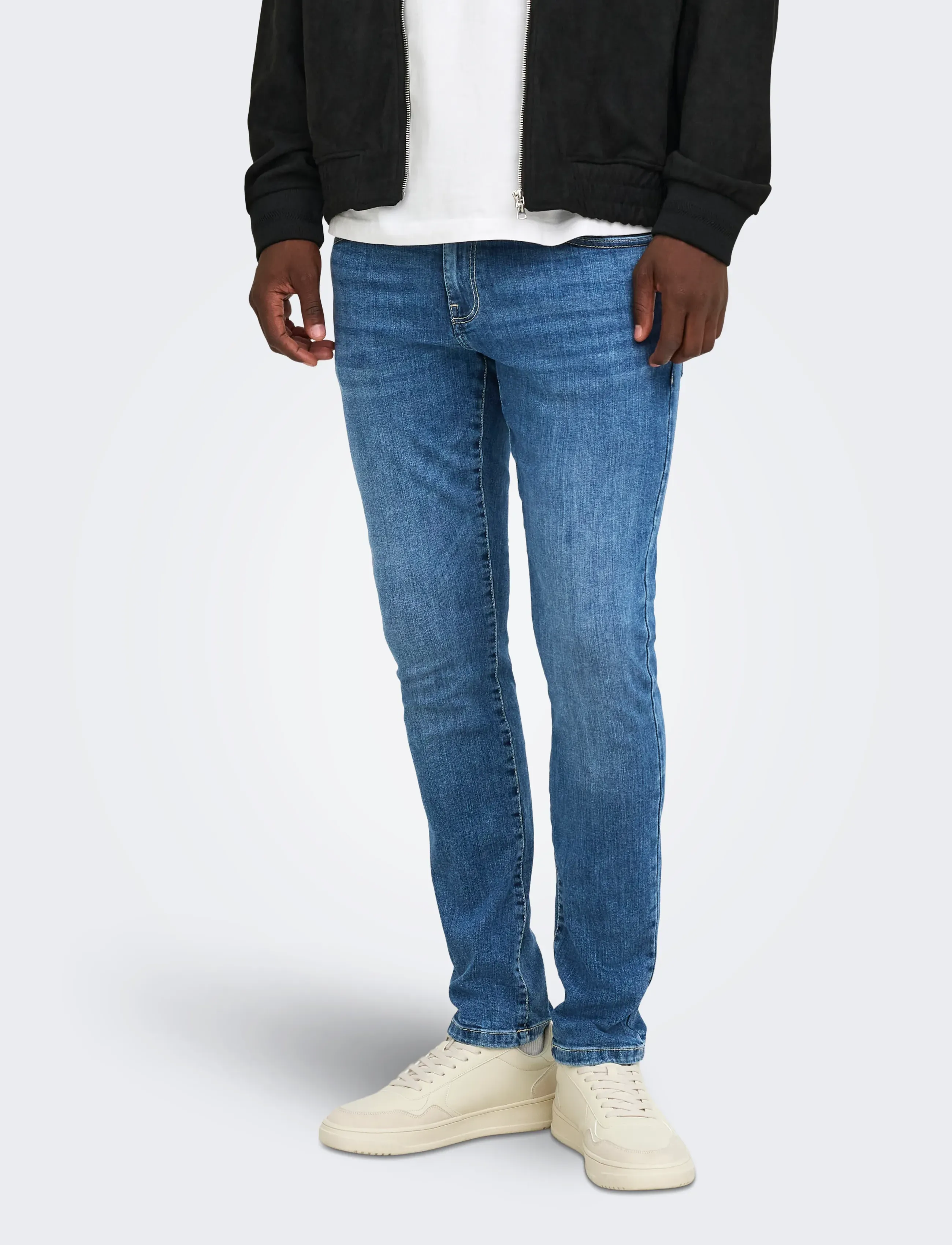 ONLY & SONS - ONSLOOM SLIM MB 6756 MAT DNM NOOS - slim jeans - medium blue denim - 0