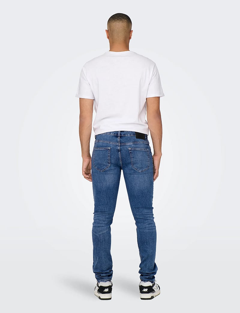 ONLY & SONS - ONSLOOM SLIM MB 6756 MAT DNM NOOS - kitsad teksad - medium blue denim - 3