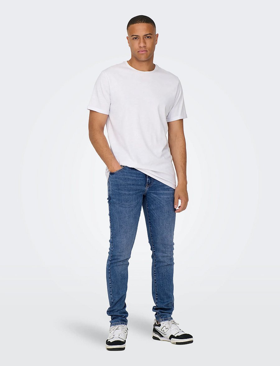 ONLY & SONS - ONSLOOM SLIM MB 6756 MAT DNM NOOS - slim-fit jeans - medium blue denim - 4