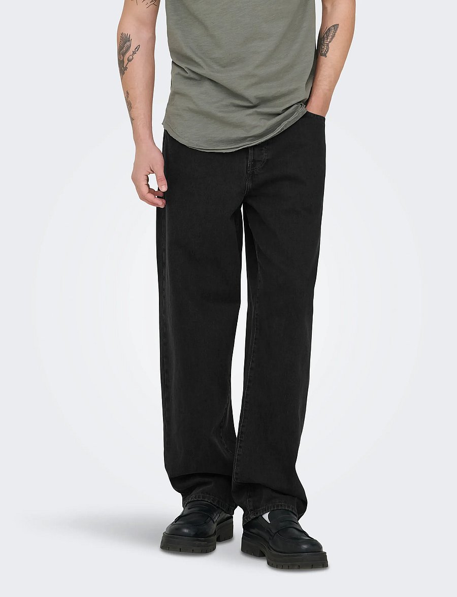 ONLY & SONS - ONSFADE LOOSE WB 6778 TAI DNM NOOS - loose jeans - washed black - 0