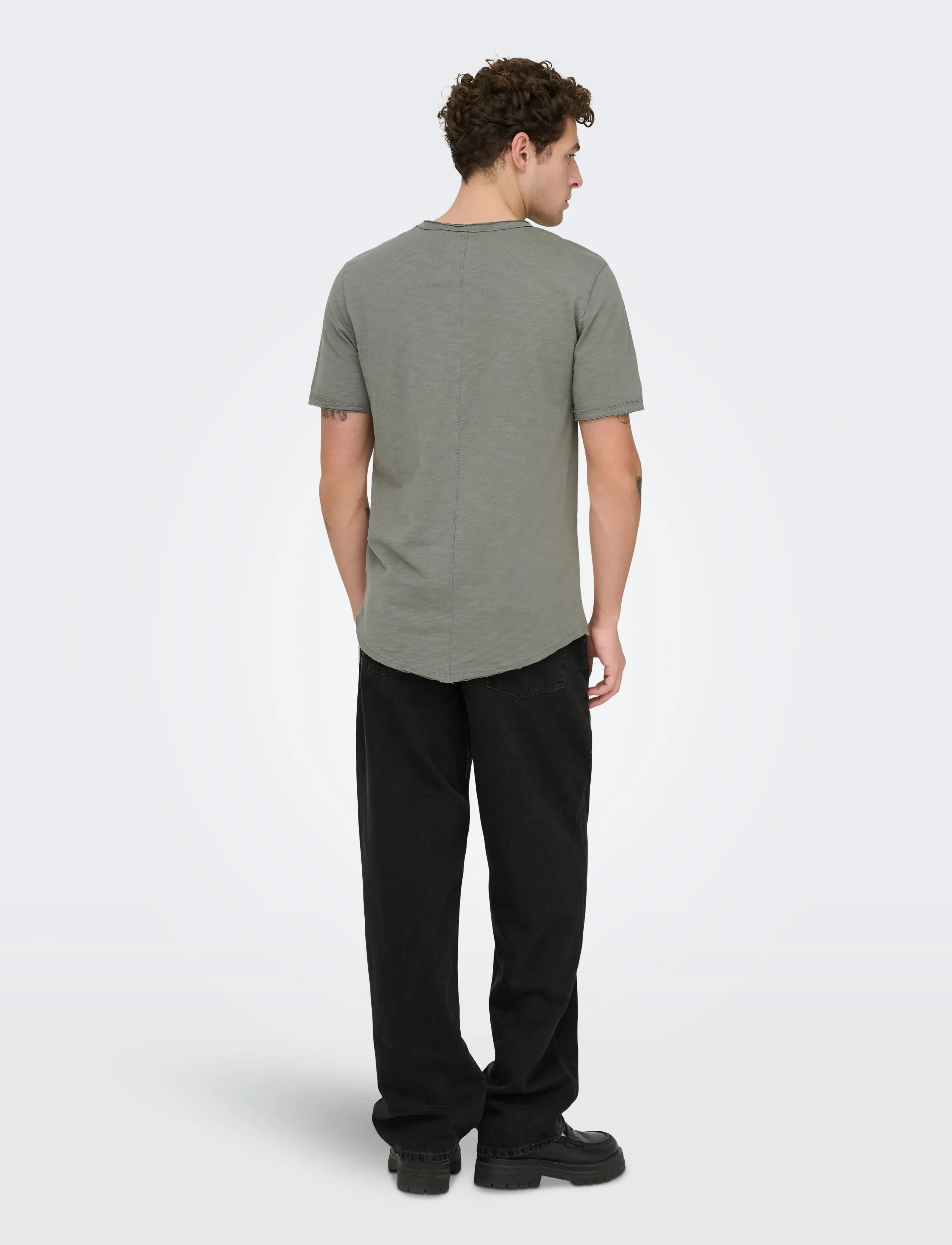 ONLY & SONS - ONSFADE LOOSE WB 6778 TAI DNM NOOS - platėjantys apačioje - washed black - 3