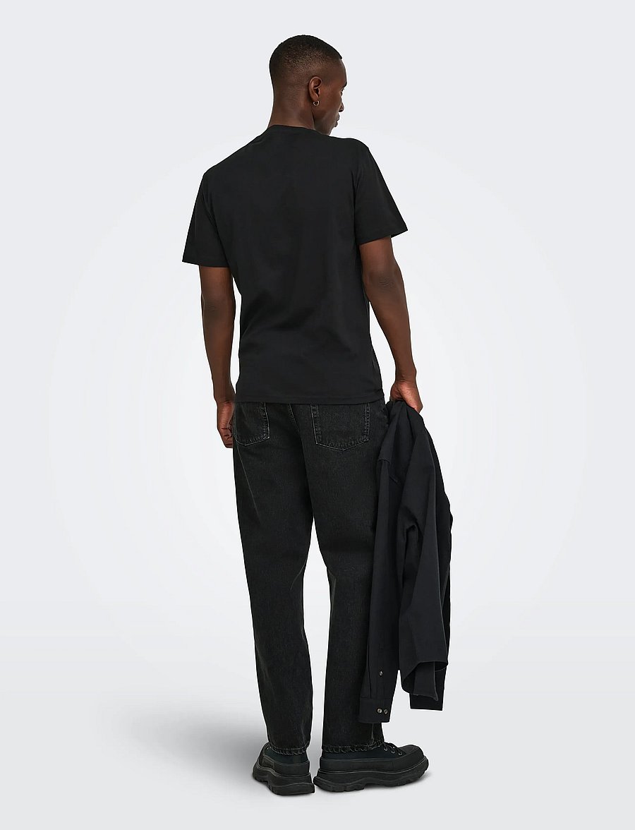 ONLY & SONS - ONSFADE LOOSE WB 6778 TAI DNM NOOS - weite jeans - washed black - 3