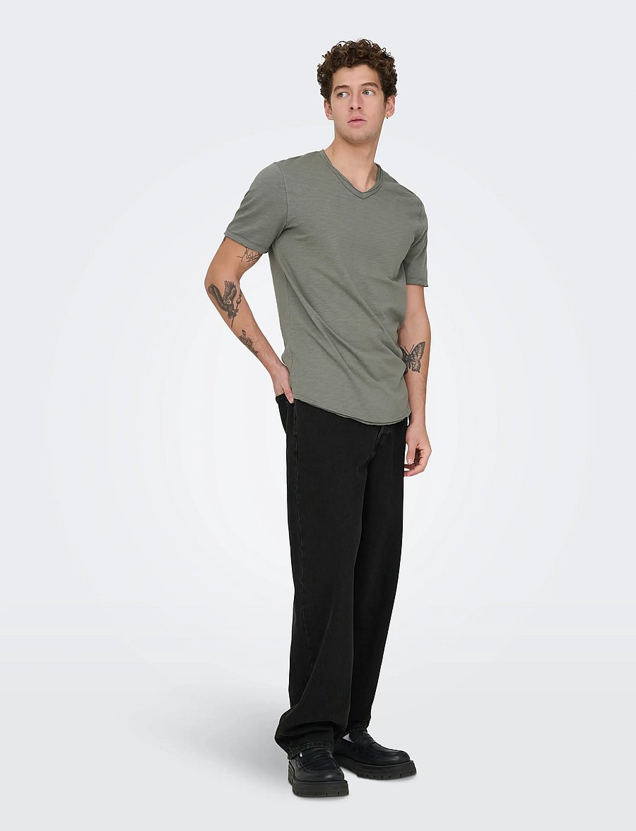 ONLY & SONS - ONSFADE LOOSE WB 6778 TAI DNM NOOS - loose jeans - washed black - 4