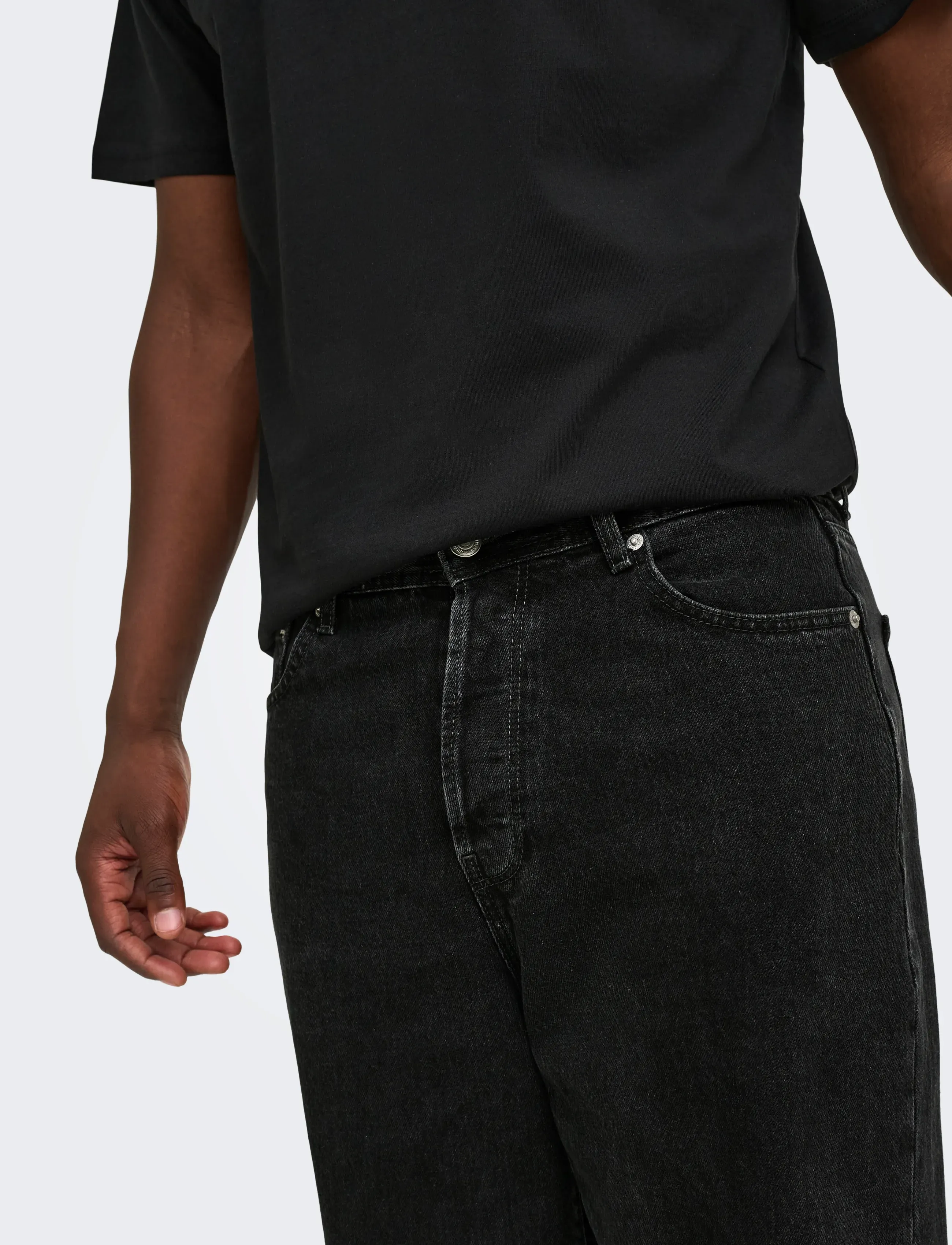 ONLY & SONS - ONSFADE LOOSE WB 6778 TAI DNM NOOS - trousers & jeans - washed black - 5