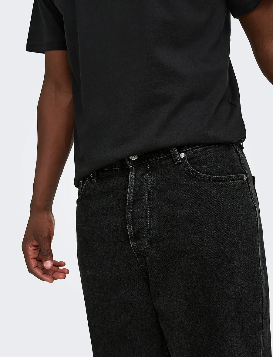 ONLY & SONS - ONSFADE LOOSE WB 6778 TAI DNM NOOS - weite jeans - washed black - 5