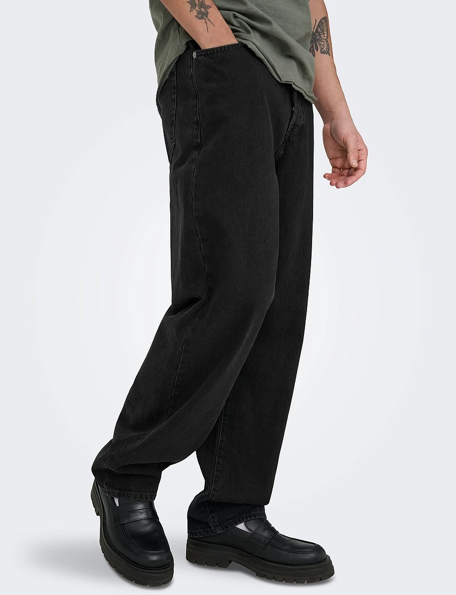 ONLY & SONS - ONSFADE LOOSE WB 6778 TAI DNM NOOS - loose jeans - washed black - 5