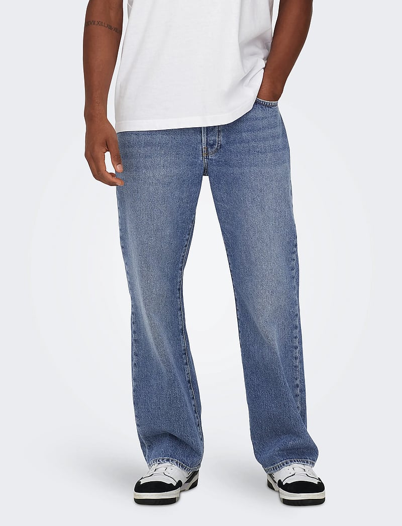 ONLY & SONS - ONSFADE LOOSE MB 6781 TAI DNM NOOS - loose jeans - medium blue denim - 0