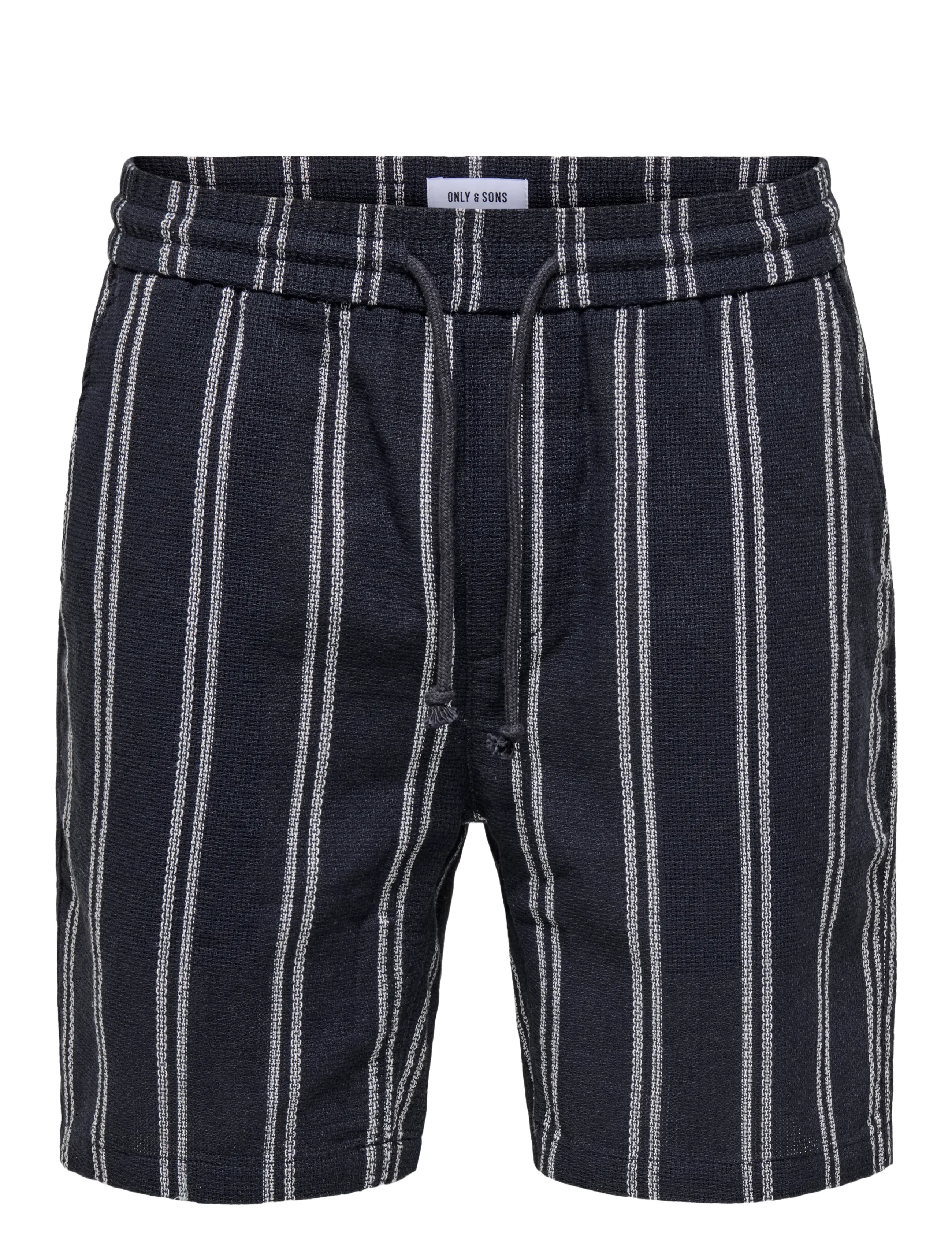 ONLY & SONS ONSTREV LIFE REG STRU STRIPE SHORTS NOOS - Shorts - DARK NAVY / black