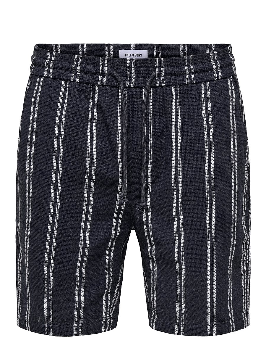 ONLY & SONS - ONSTREV LIFE REG STRUC STRIPE SHORTS - freizeitshorts - dark navy - 1