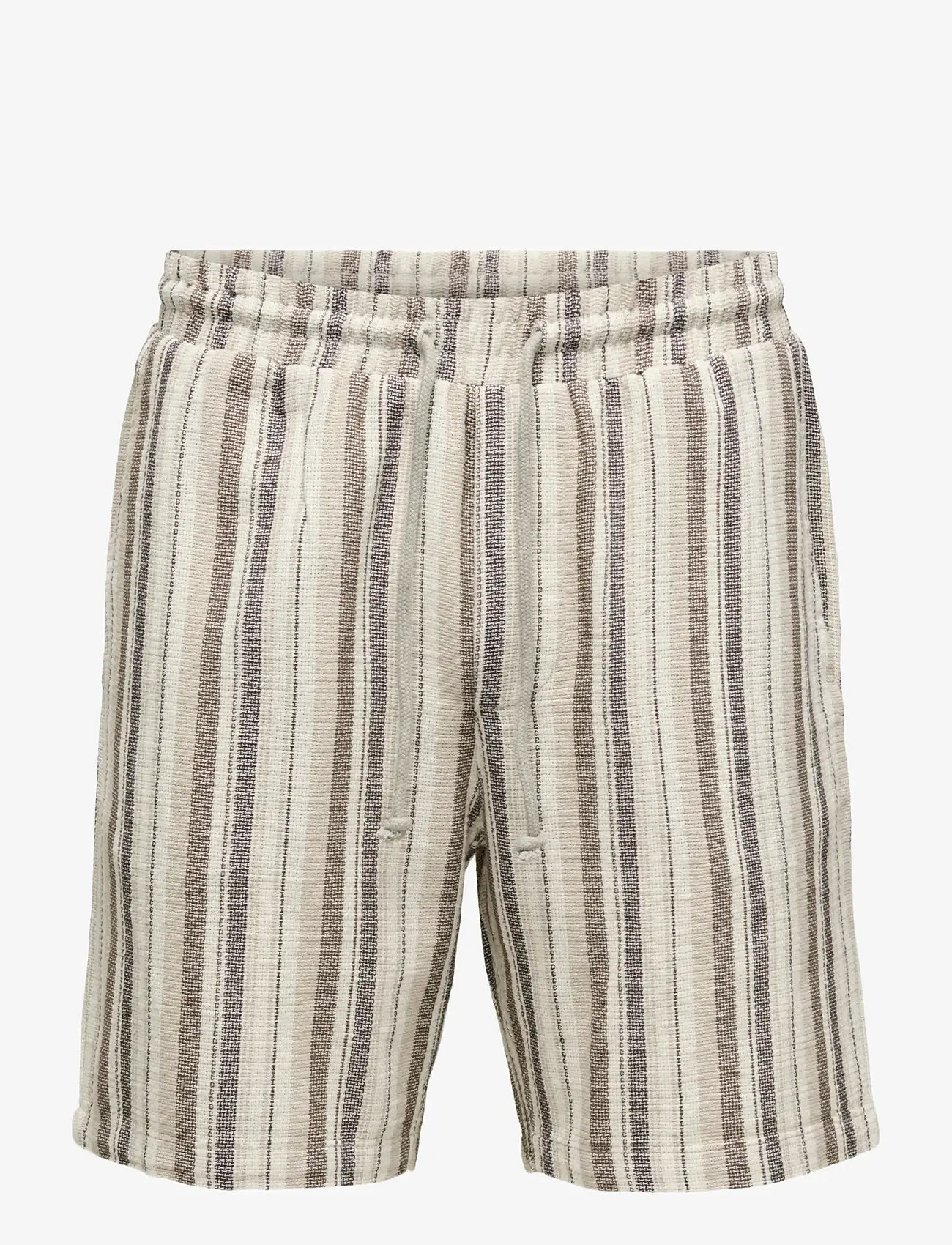 ONLY & SONS - ONSTREV LIFE REG STRU STRIPE SHORTS NOOS - casual shorts - gardenia - 0