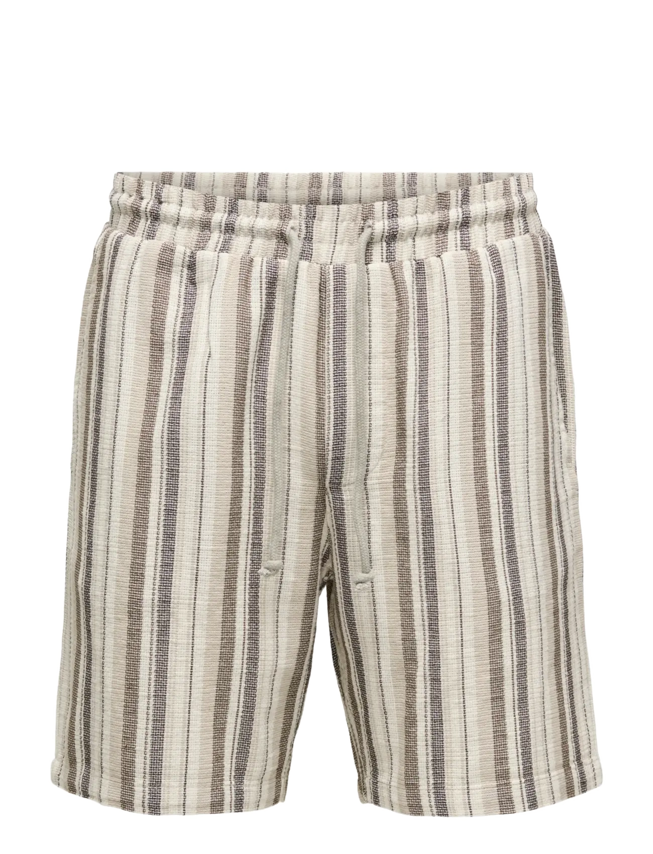 ONLY & SONS ONSTREV LIFE REG STRU STRIPE SHORTS NOOS - ONLY & SONS - GARDENIA / beige