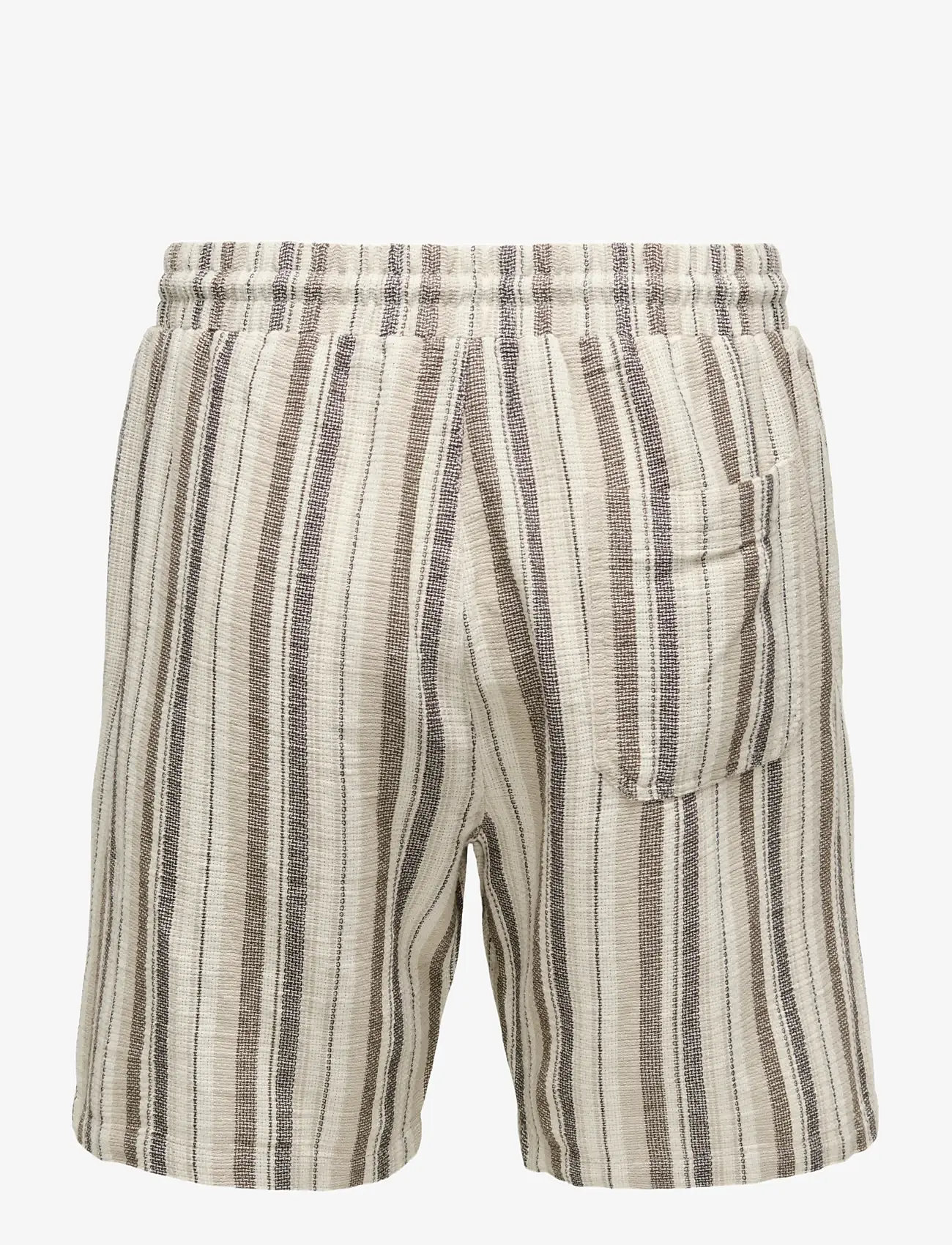 ONLY & SONS - ONSTREV LIFE REG STRU STRIPE SHORTS NOOS - casual shorts - gardenia - 1