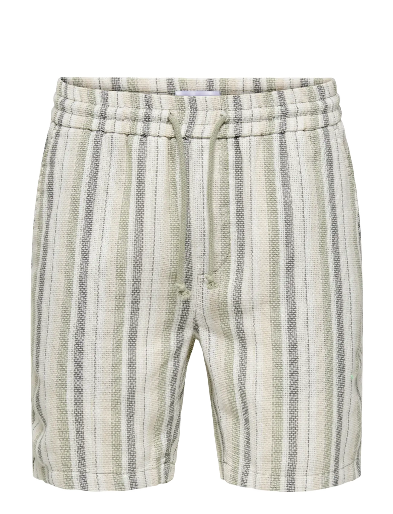 ONLY & SONS ONSTREV LIFE REG STRUC STRIPE SHORTS - ONLY & SONS - SEAGRASS / green