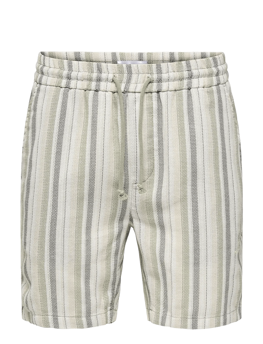ONLY & SONS - ONSTREV LIFE REG STRU STRIPE SHORTS NOOS - freizeitshorts - seagrass - 1