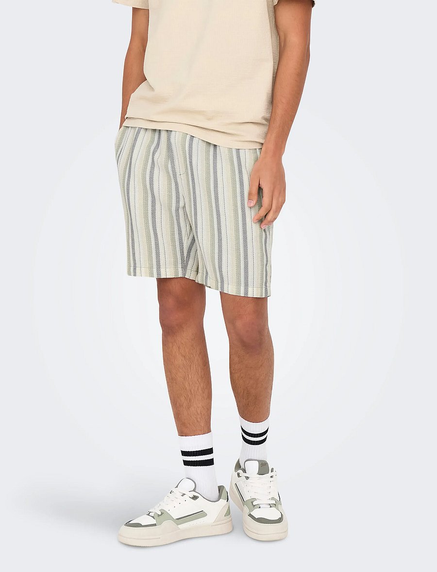ONLY & SONS - ONSTREV LIFE REG STRU STRIPE SHORTS NOOS - freizeitshorts - seagrass - 0