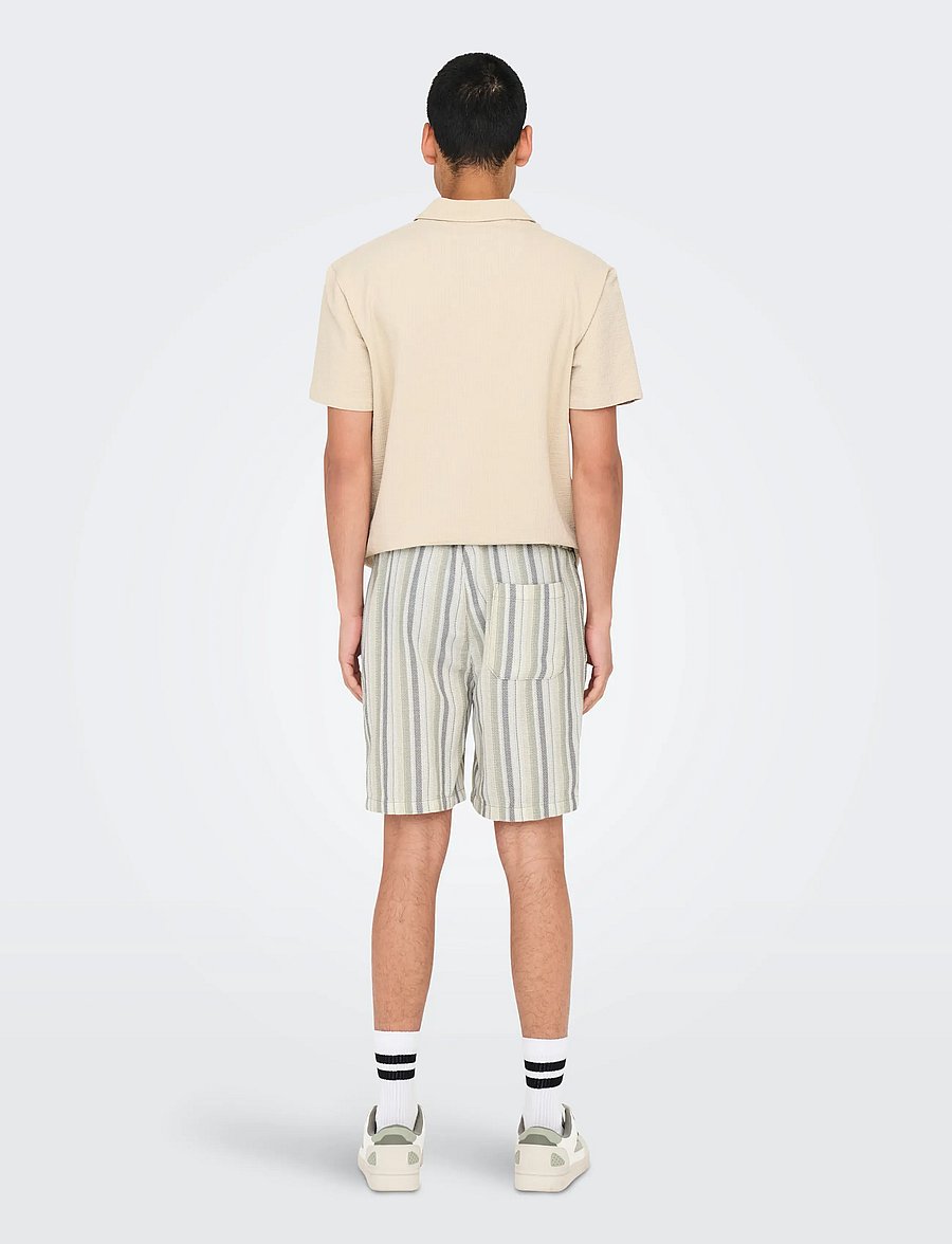 ONLY & SONS - ONSTREV LIFE REG STRU STRIPE SHORTS NOOS - freizeitshorts - seagrass - 3