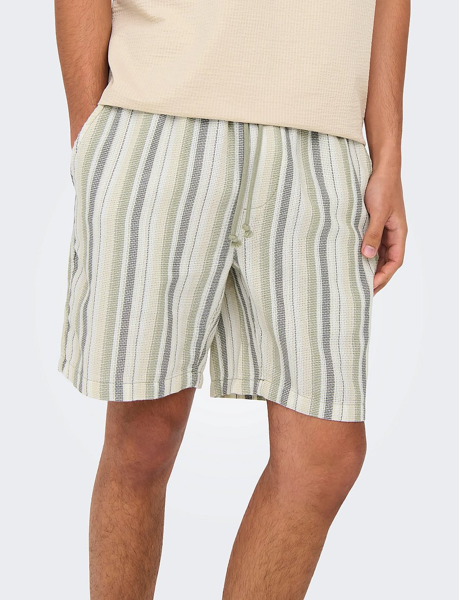 ONLY & SONS - ONSTREV LIFE REG STRU STRIPE SHORTS NOOS - freizeitshorts - seagrass - 5