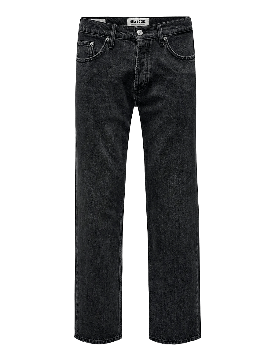 ONLY & SONS - ONSEDGE STRAIGHT BLACK 6985 TAI DNM NOOS - regular jeans - black denim - 1
