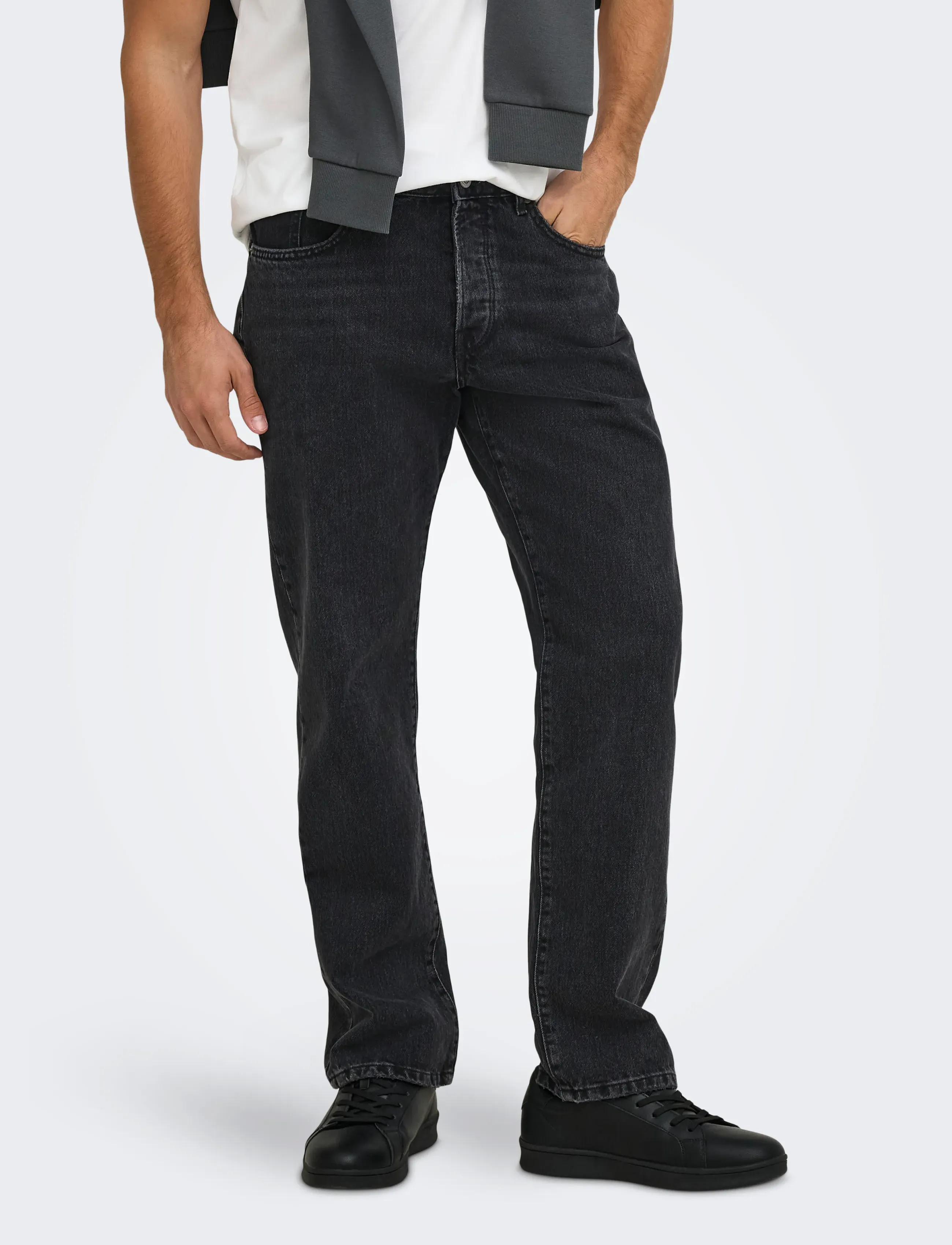 ONLY & SONS - ONSEDGE STRAIGHT BLACK 6985 TAI DNM NOOS - normale jeans - black denim - 0