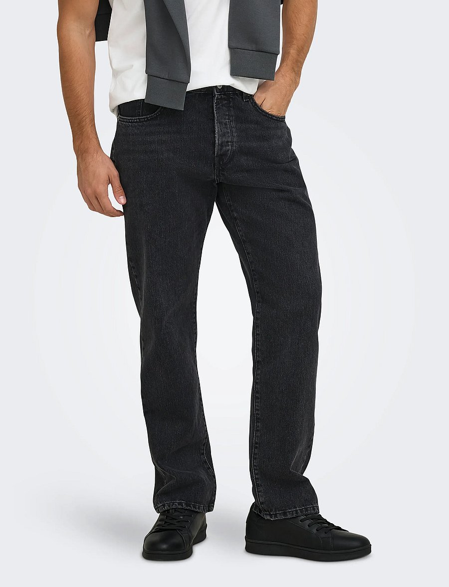 ONLY & SONS - ONSEDGE STRAIGHT BLACK 6985 TAI DNM NOOS - normale jeans - black denim - 0