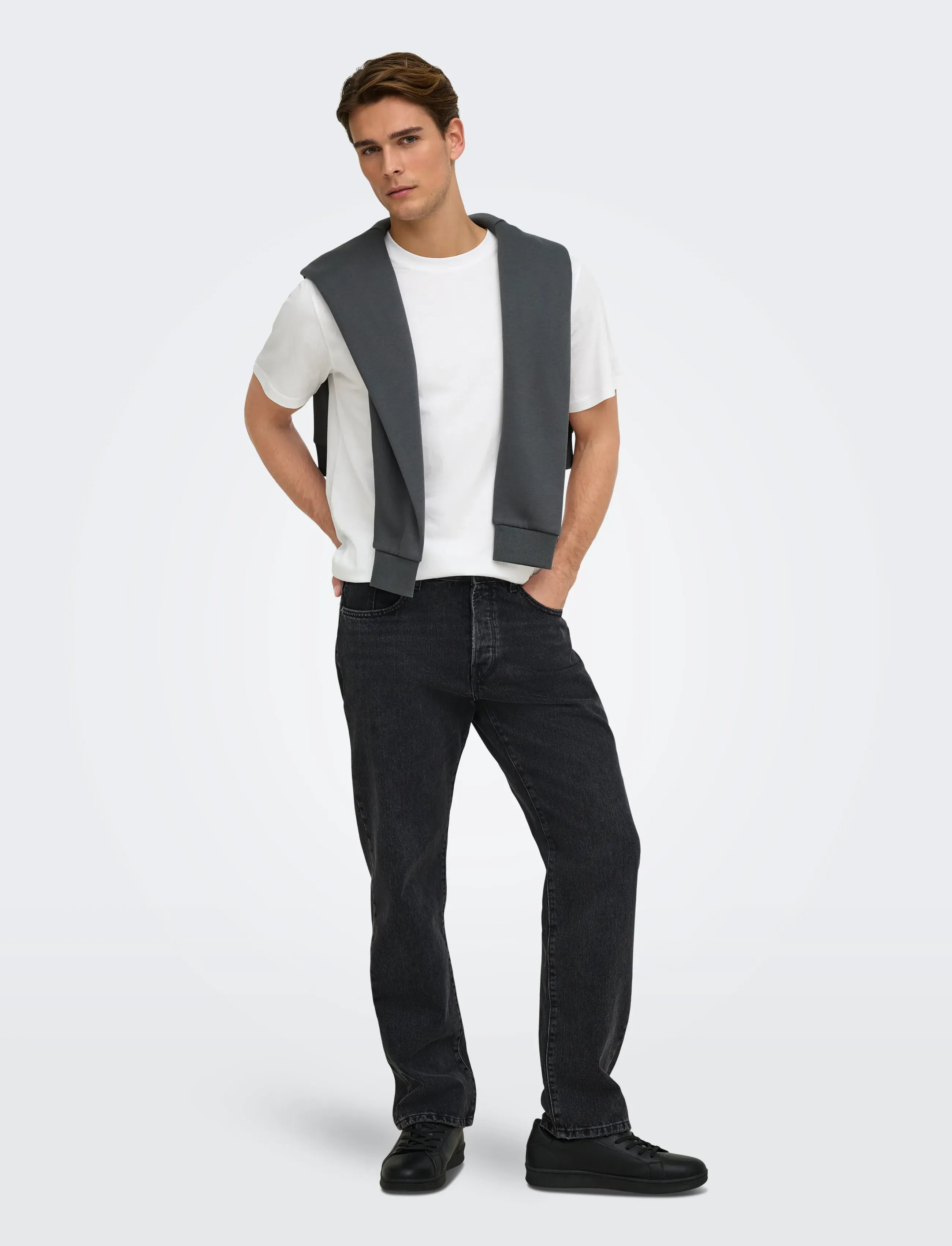 ONLY & SONS - ONSEDGE STRAIGHT BLACK 6985 TAI DNM NOOS - normale jeans - black denim - 4