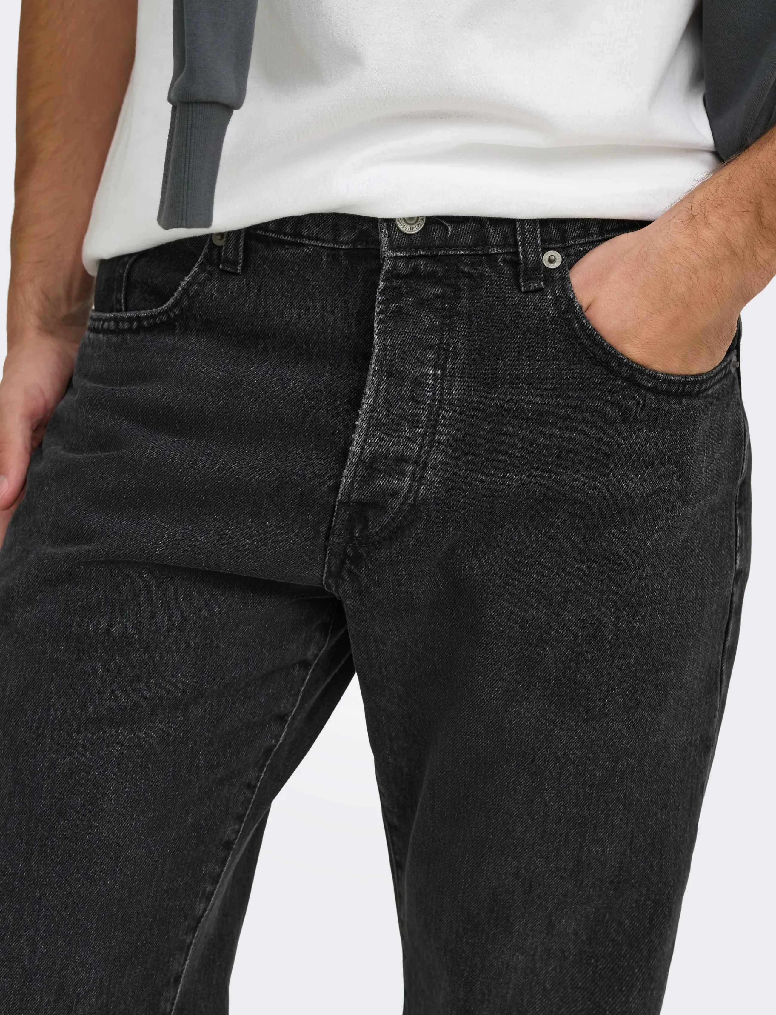 ONLY & SONS - ONSEDGE STRAIGHT BLACK 6985 TAI DNM NOOS - normale jeans - black denim - 5