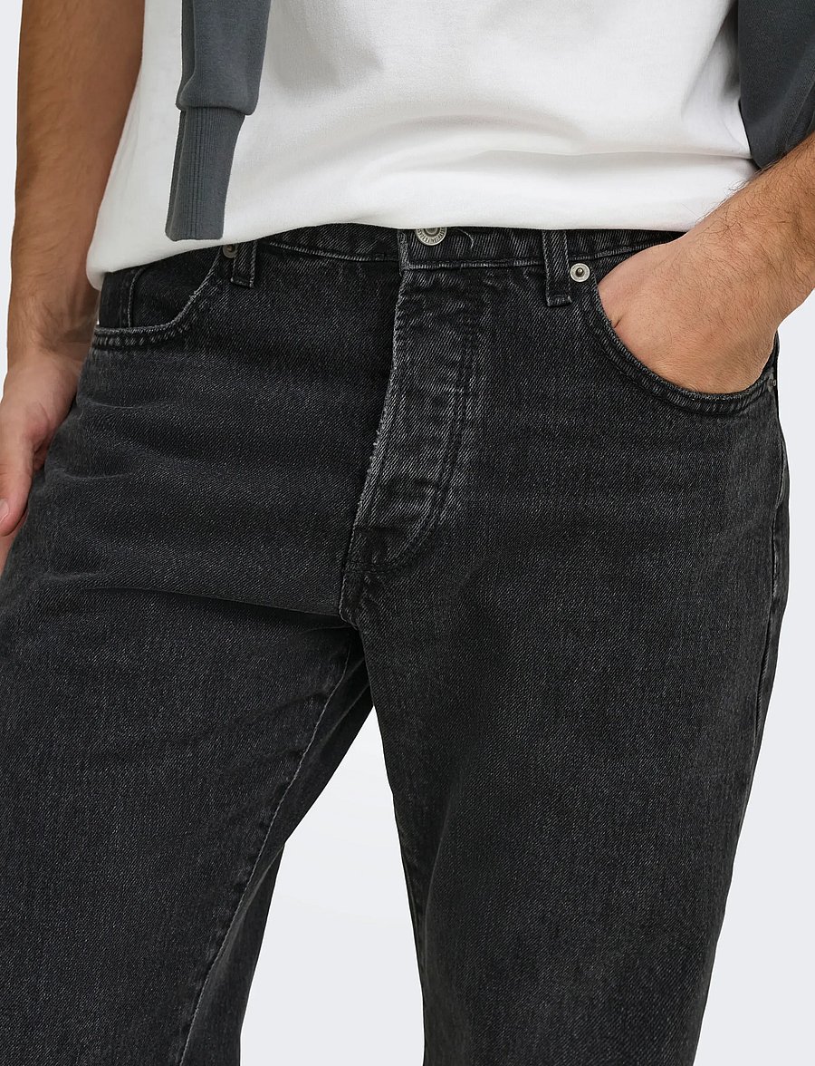 ONLY & SONS - ONSEDGE STRAIGHT BLACK 6985 TAI DNM NOOS - normale jeans - black denim - 5