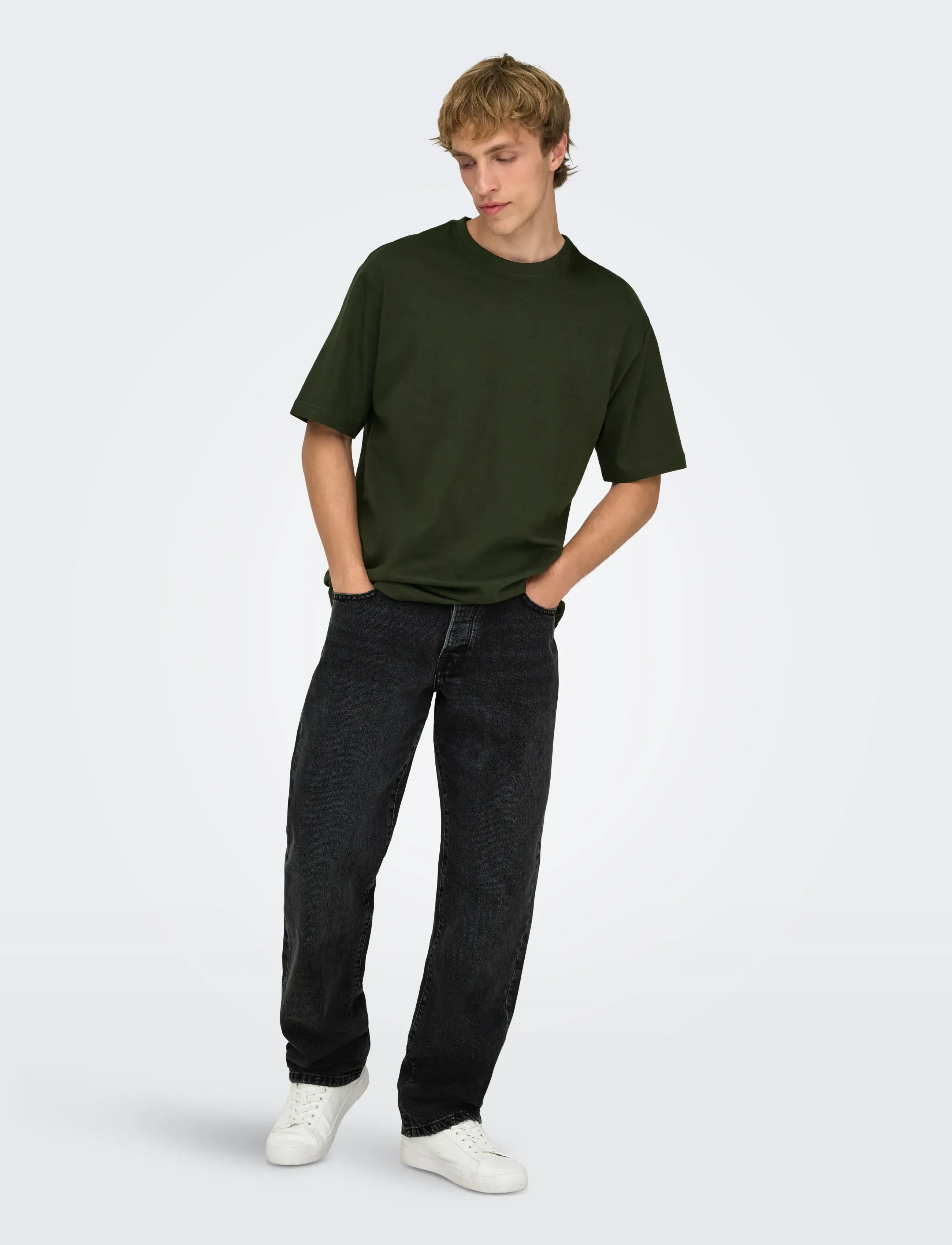 ONLY & SONS Onsedge Straight Black 6985 Tai Dnm Noos straight leg jeans herr – bild 5