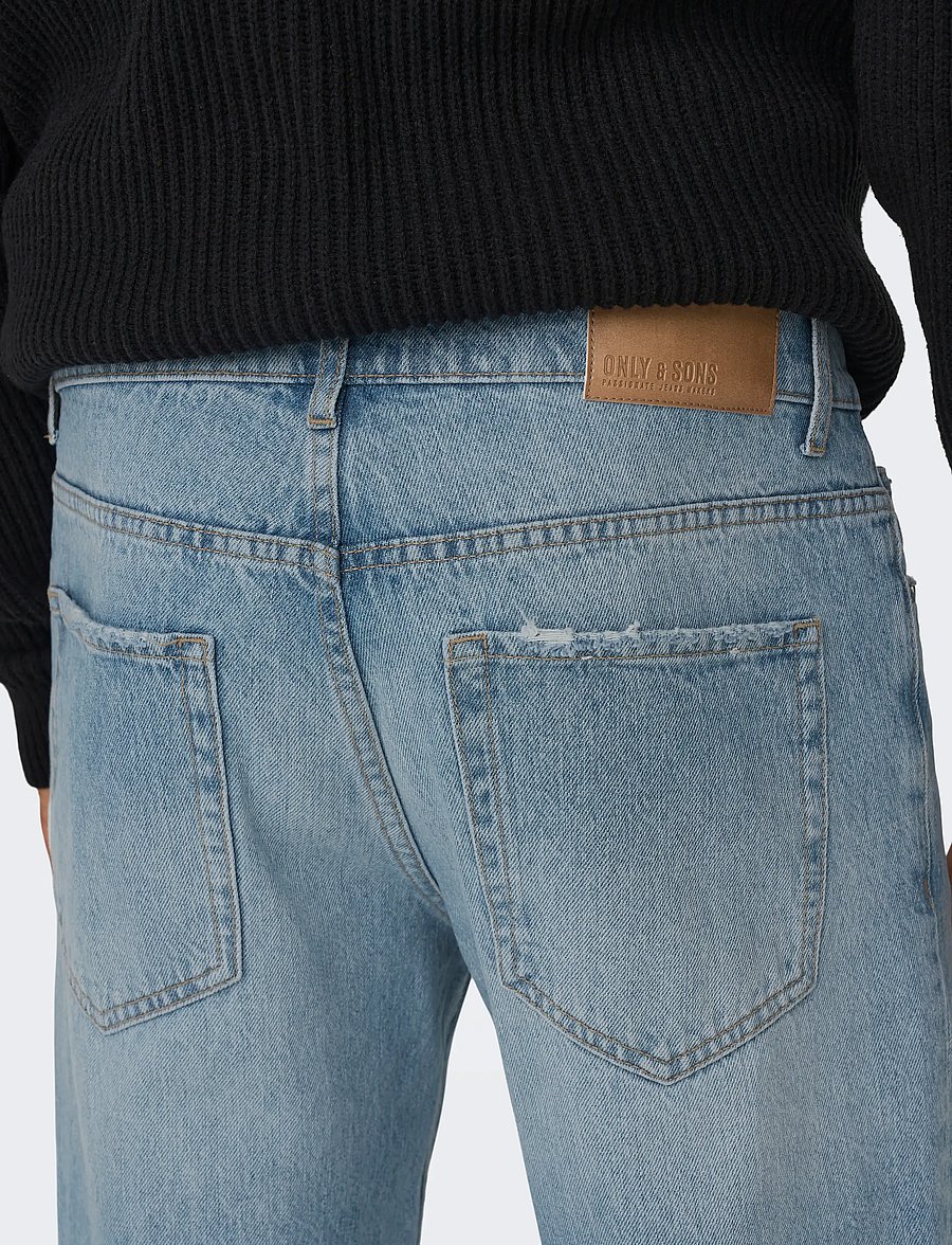 ONLY & SONS - ONSEDGE STRAIGHT LB 6986 TAI DNM NOOS - weite jeans - light blue denim - 4