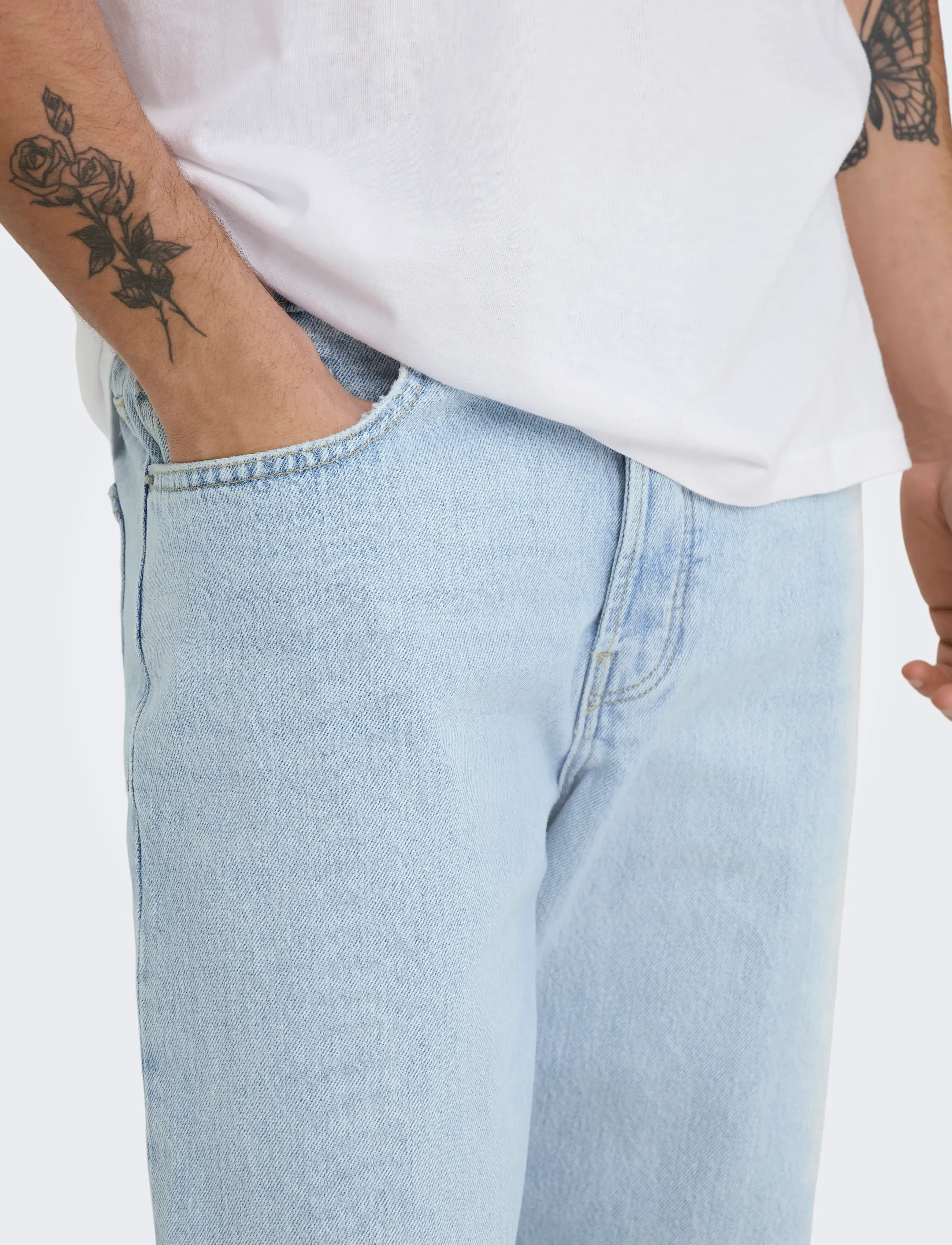 ONLY & SONS - ONSEDGE STRAIGHT LB 6986 TAI DNM NOOS - loose jeans - light blue denim - 5