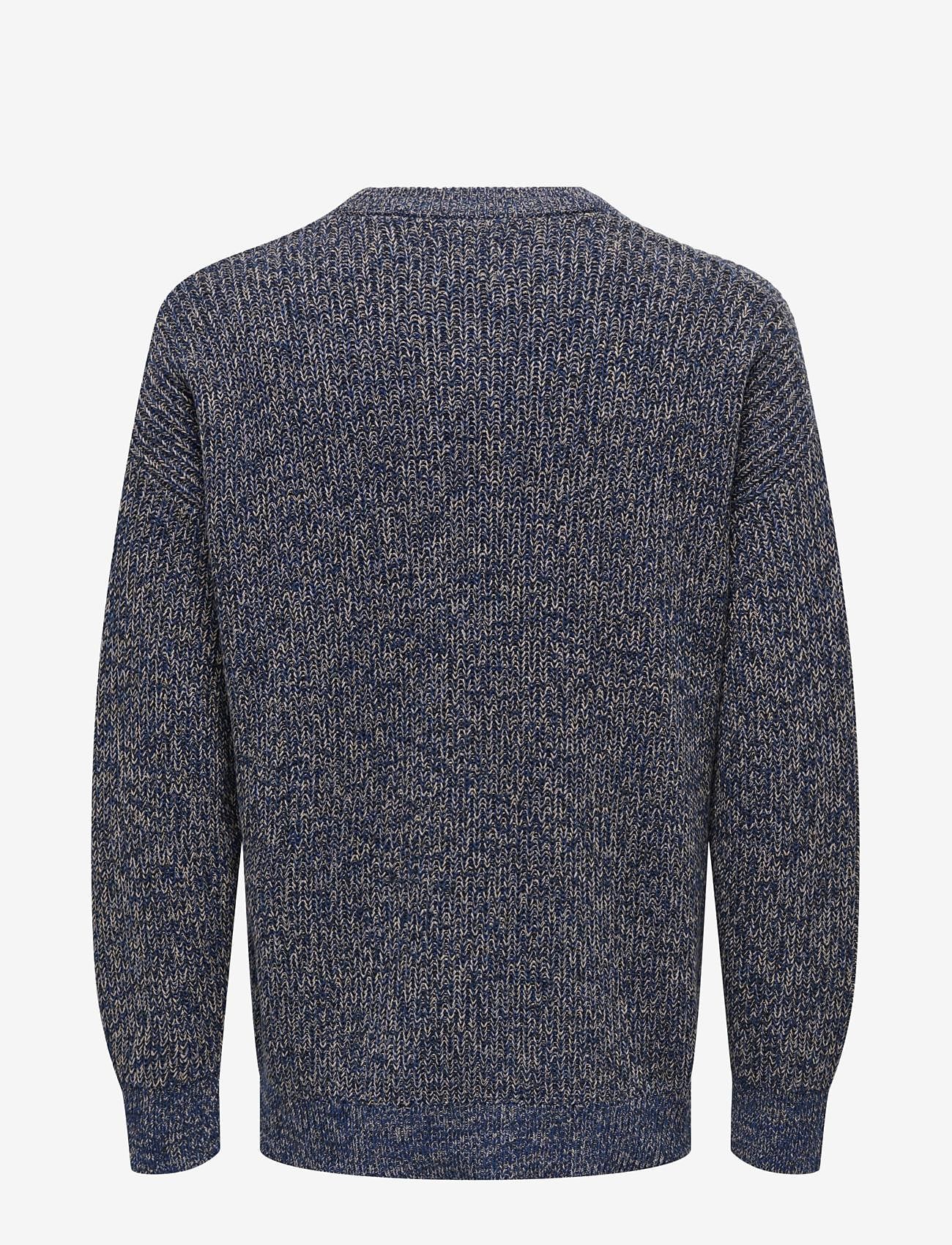 ONLY & SONS - ONSBART DS 7 STRUC CREW KNIT - knitted round necks - sodalite blue - 1