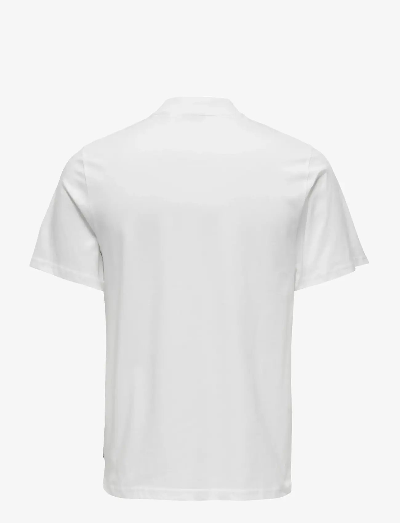ONLY & SONS - ONSOTIS REG MOCK NECK TEE VD - short-sleeved t-shirts - bright white - 2