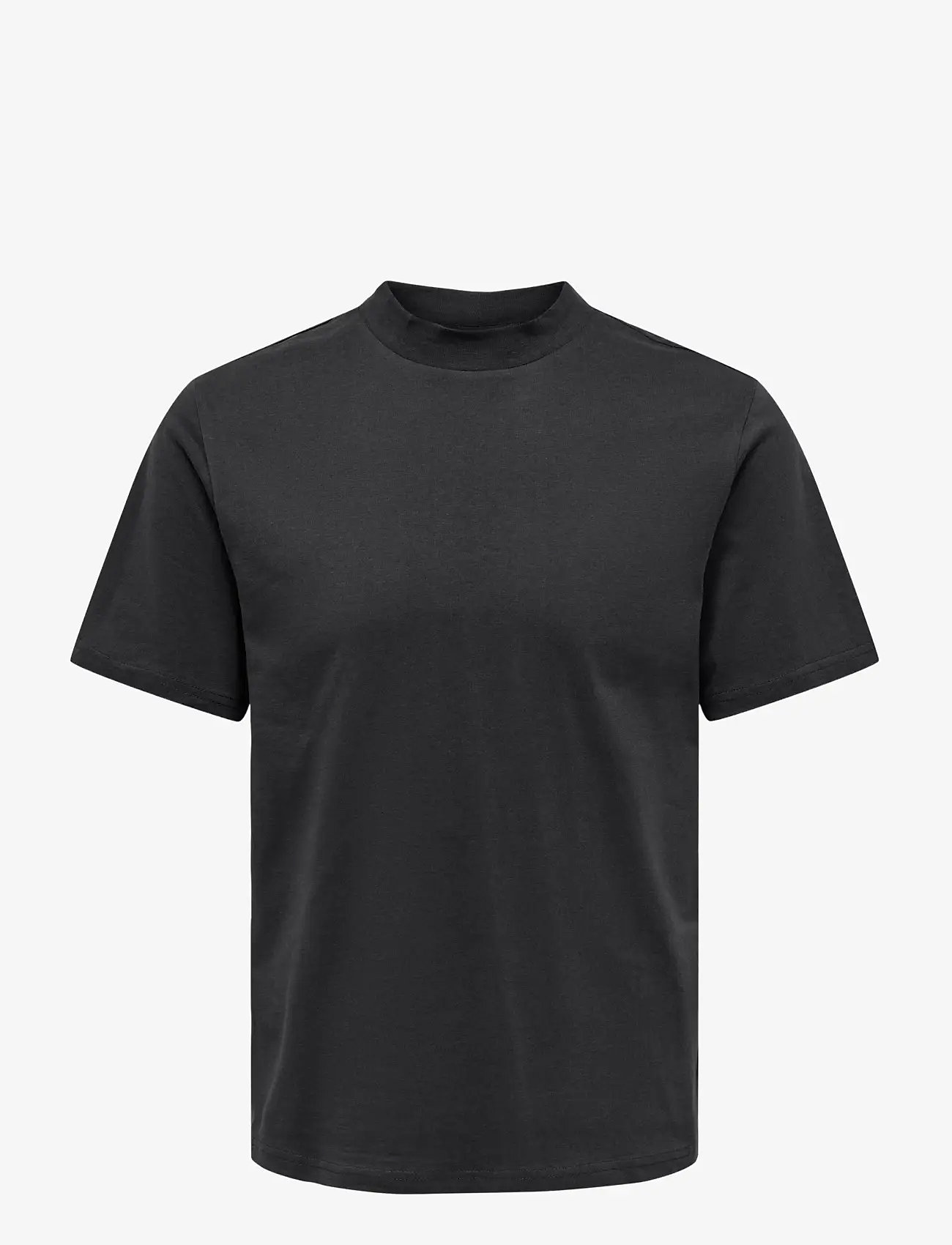 ONLY & SONS - ONSOTIS LIFE REG MOCK NECK TEE - kortærmede t-shirts - jet black - 1