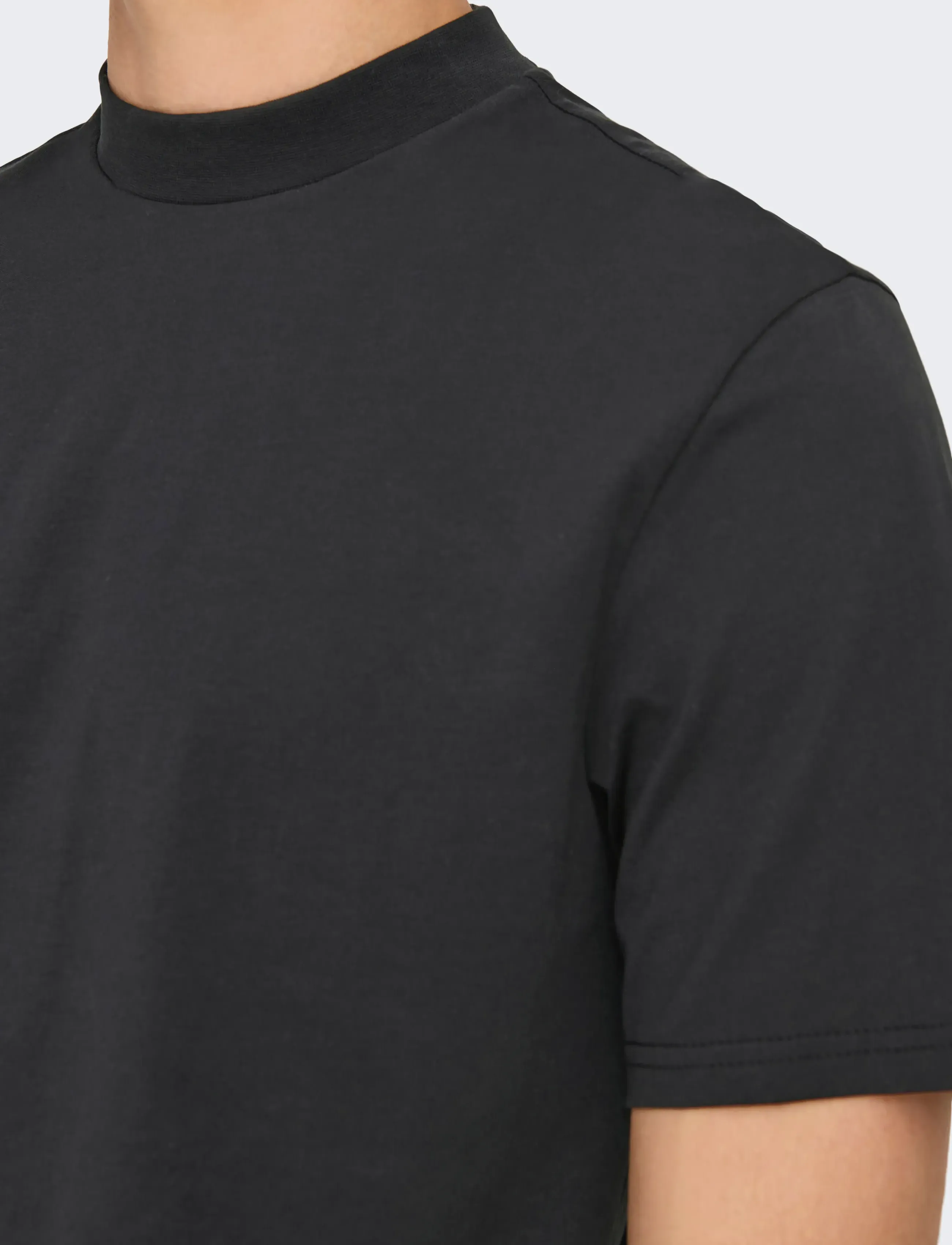 ONLY & SONS - ONSOTIS LIFE REG MOCK NECK TEE - de laveste prisene - jet black - 5