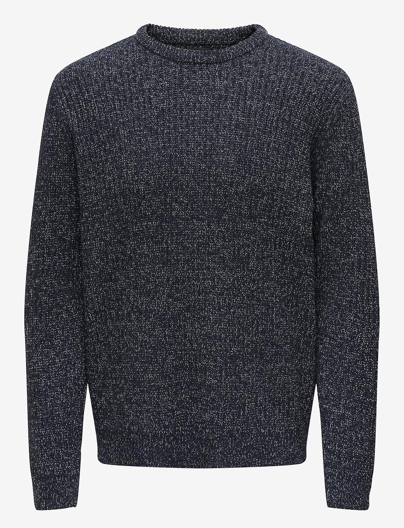 ONLY & SONS - ONSMALAKI REG 7 CREW KNIT CS - efterårstøj - dark navy - 1