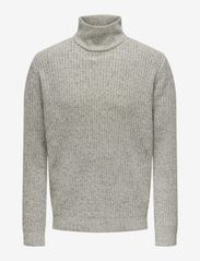 ONLY & SONS - ONSMALAKI REG 7 HIGH NECK KNIT - džemperi ar augstu apkakli - silver lining - 0