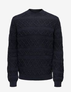 ONSWADE REG 5 STRUC CREW NECK KNIT, ONLY & SONS