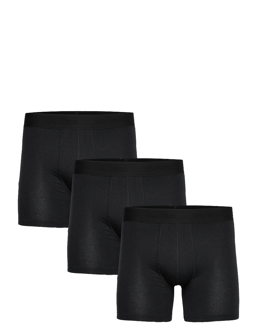ONLY & SONS - ONSFITZ BAMBOO BOXER LOGO 3-PACK NOOS - multipack kalsonger - black - 1