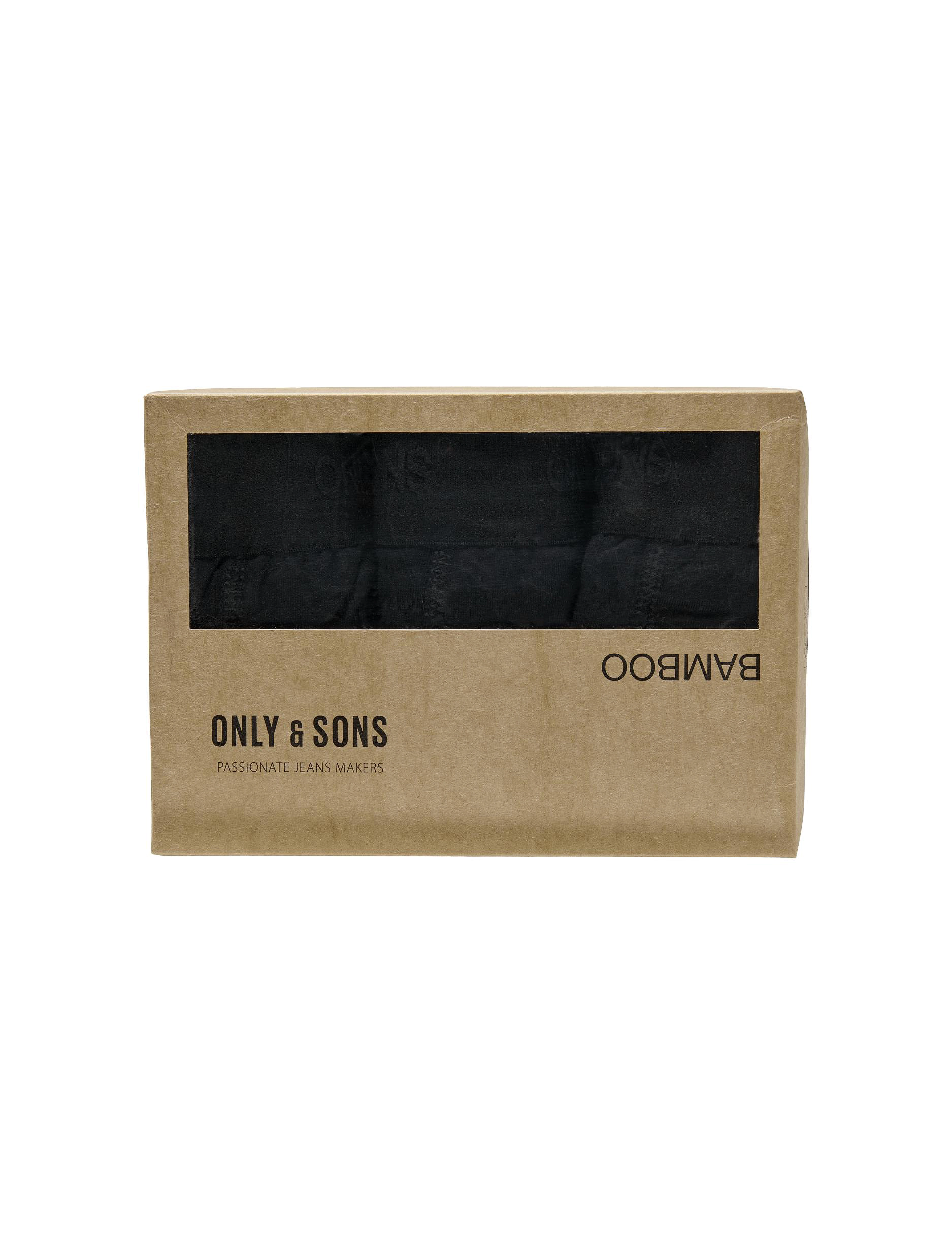 ONLY & SONS - ONSFITZ BAMBOO TRUNK LOGO 3PCK NOOS - najniższe ceny - black - 2