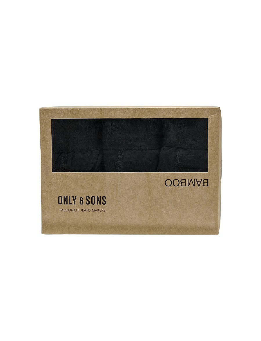 ONLY & SONS - ONSFITZ BAMBOO BOXER LOGO 3-PACK NOOS - multipack kalsonger - black - 2