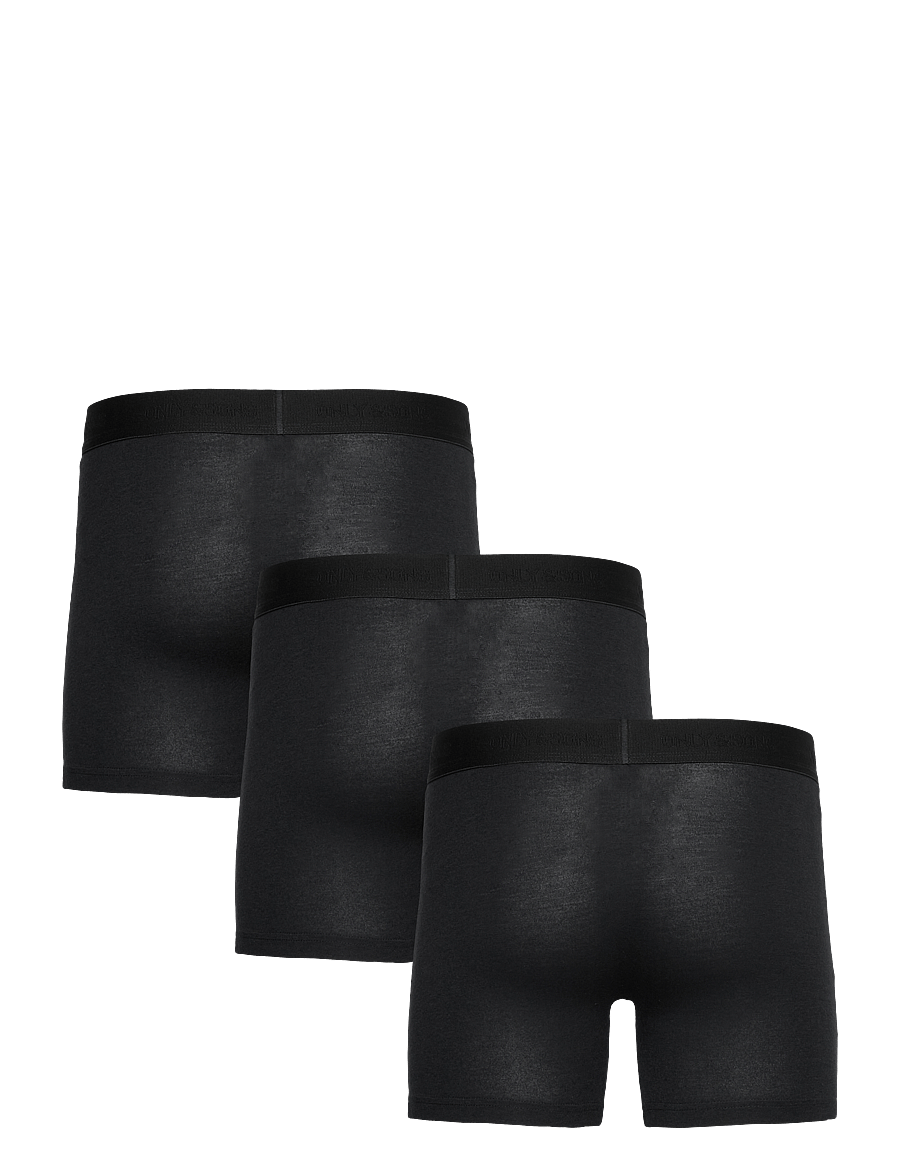 ONLY & SONS - ONSFITZ BAMBOO BOXER LOGO 3-PACK NOOS - multipack kalsonger - black - 3