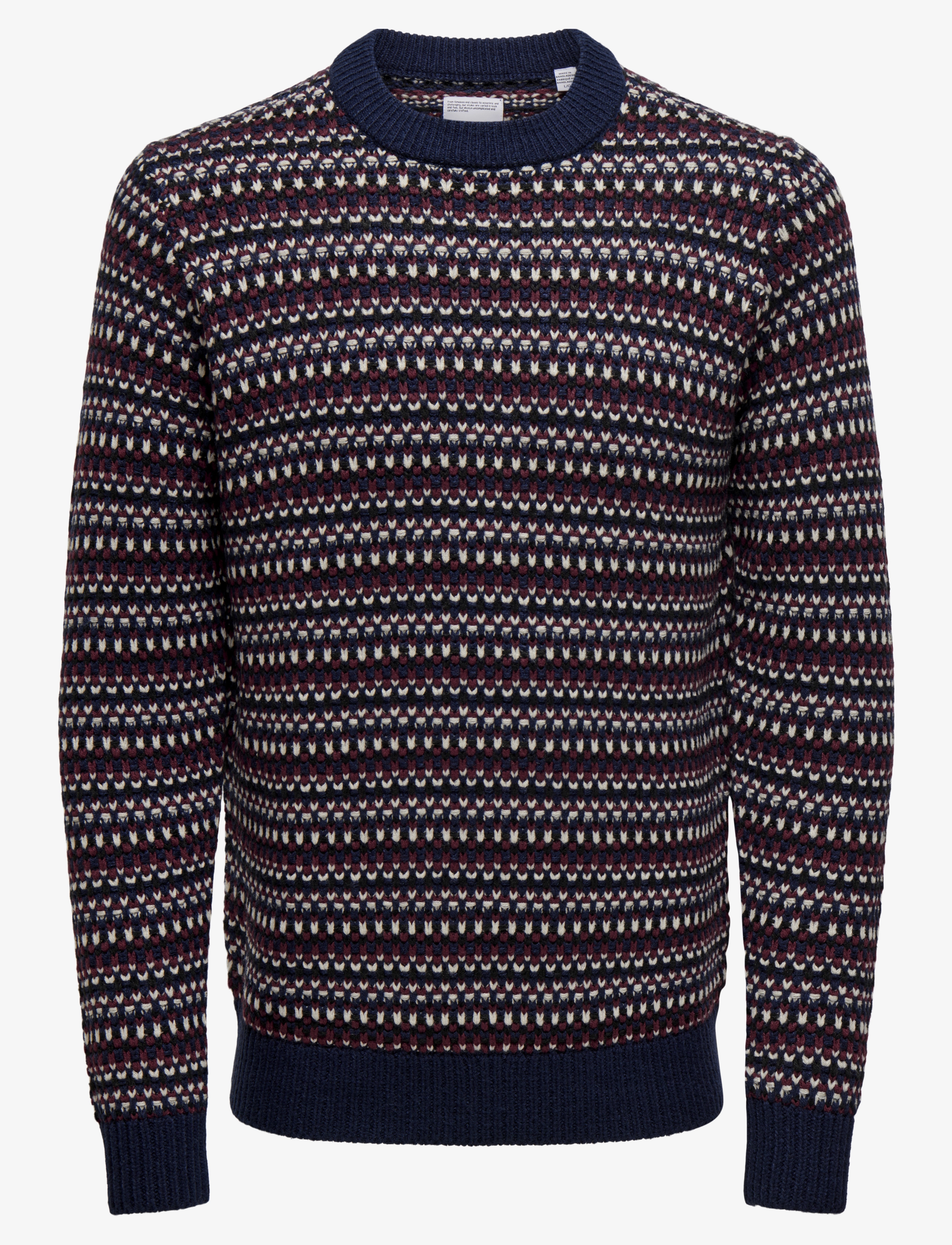 ONLY & SONS - ONSMUSA REG 3 STRUC CREW KNIT - navy blazer - 1