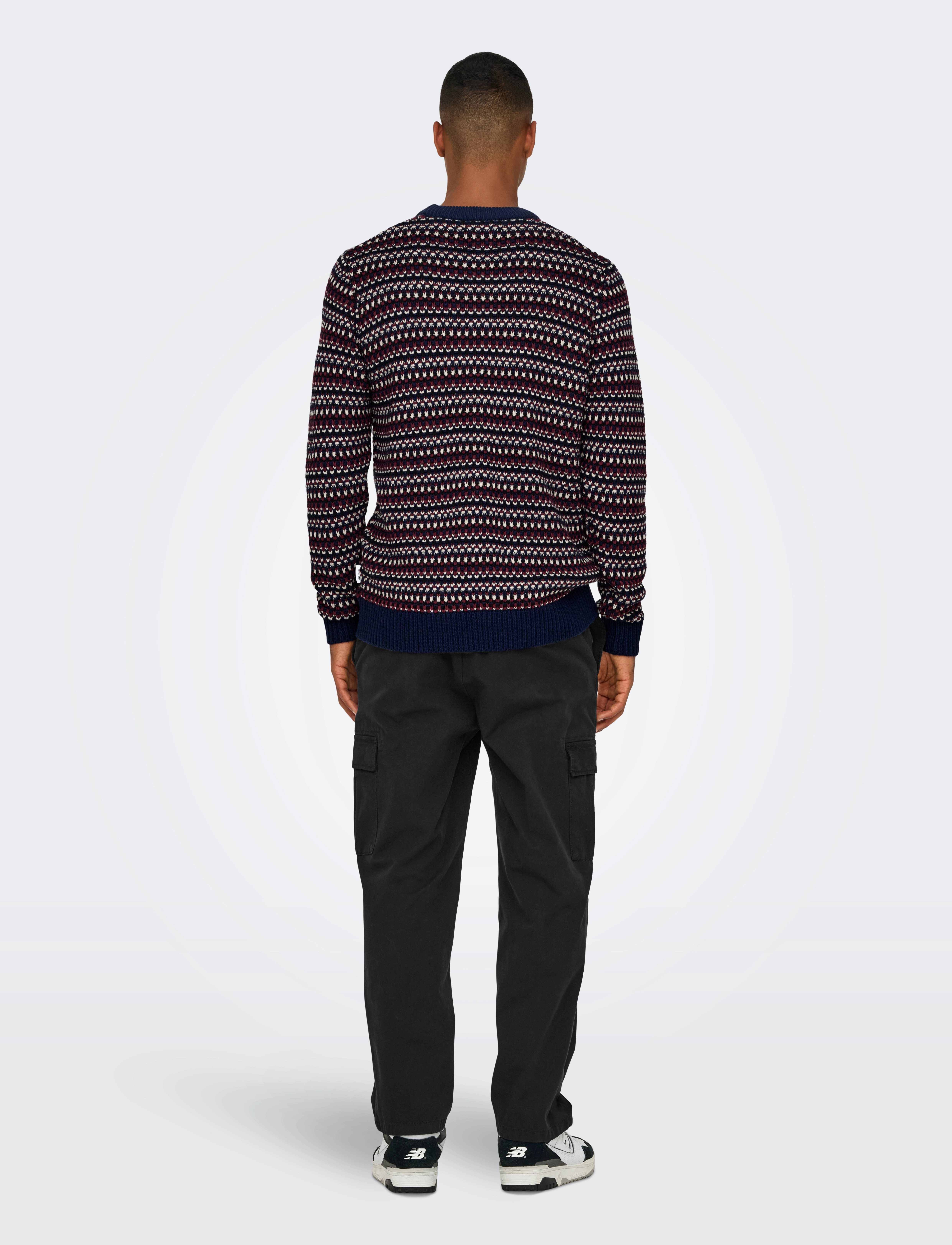 ONLY & SONS - ONSMUSA REG 3 STRUC CREW KNIT - navy blazer - 3