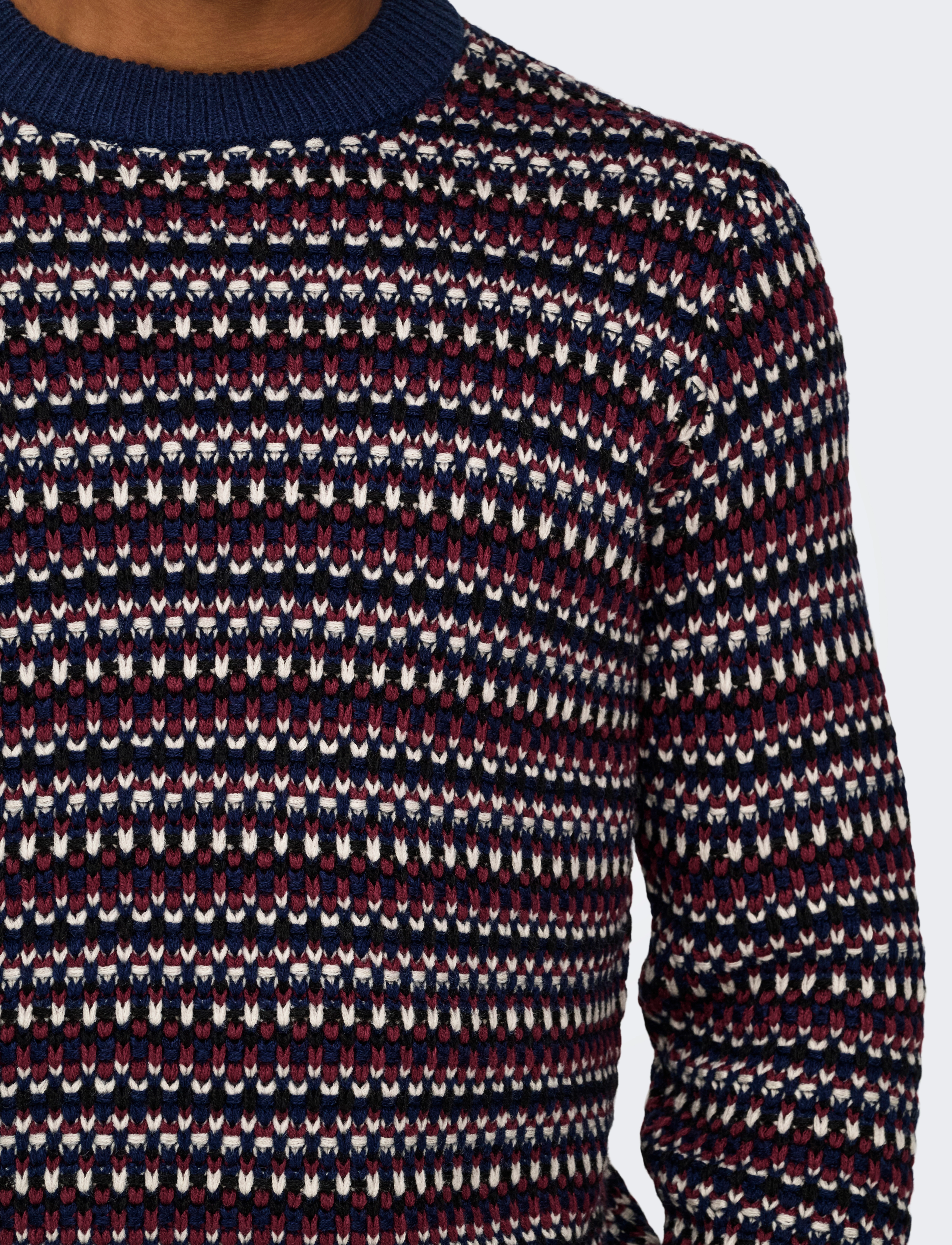 ONLY & SONS - ONSMUSA REG 3 STRUC CREW KNIT - navy blazer - 5
