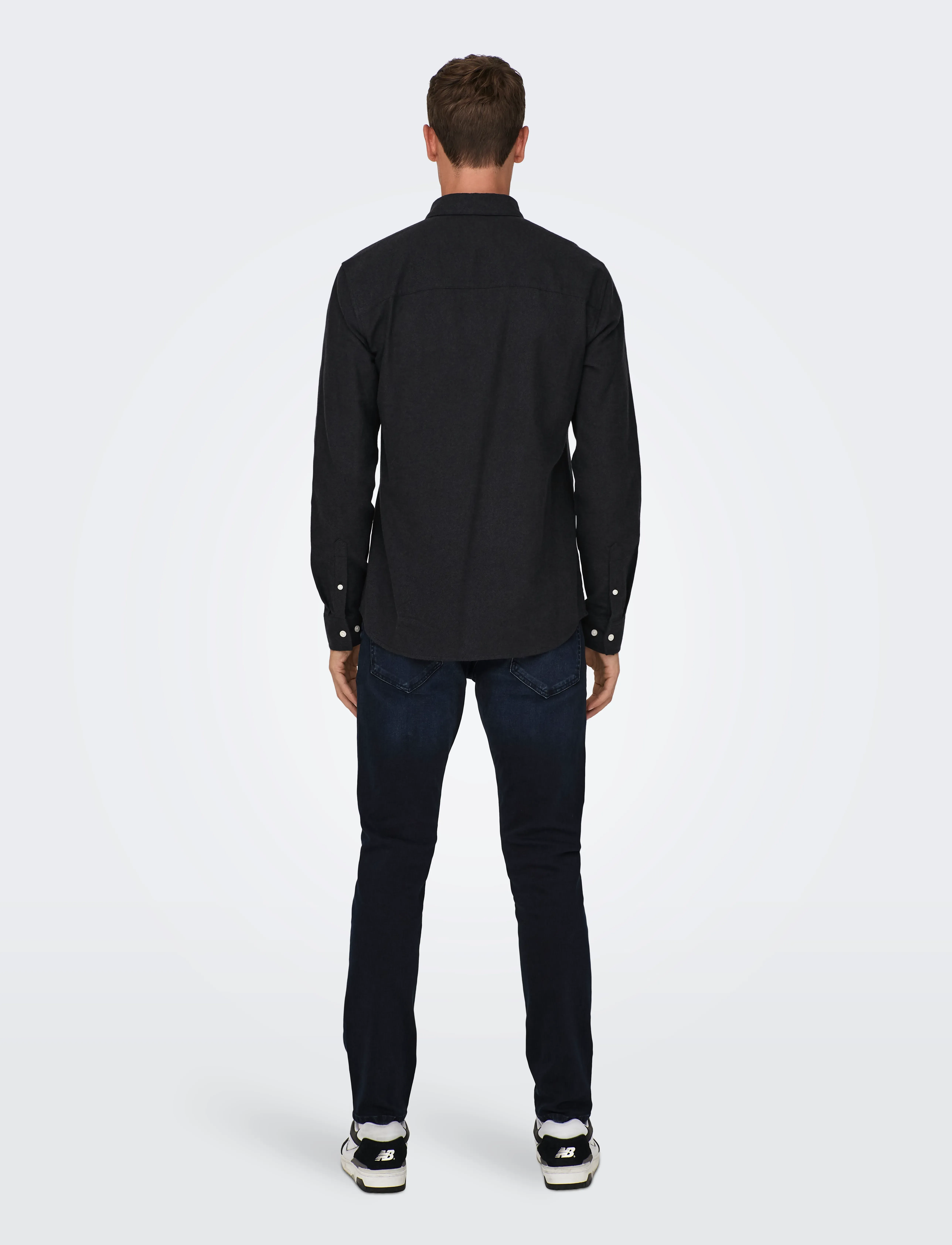 ONLY & SONS - ONSGUDMUND SLIM 1-PKT SOLID SHIRT NOOS - kasdienio stiliaus marškiniai - black - 3