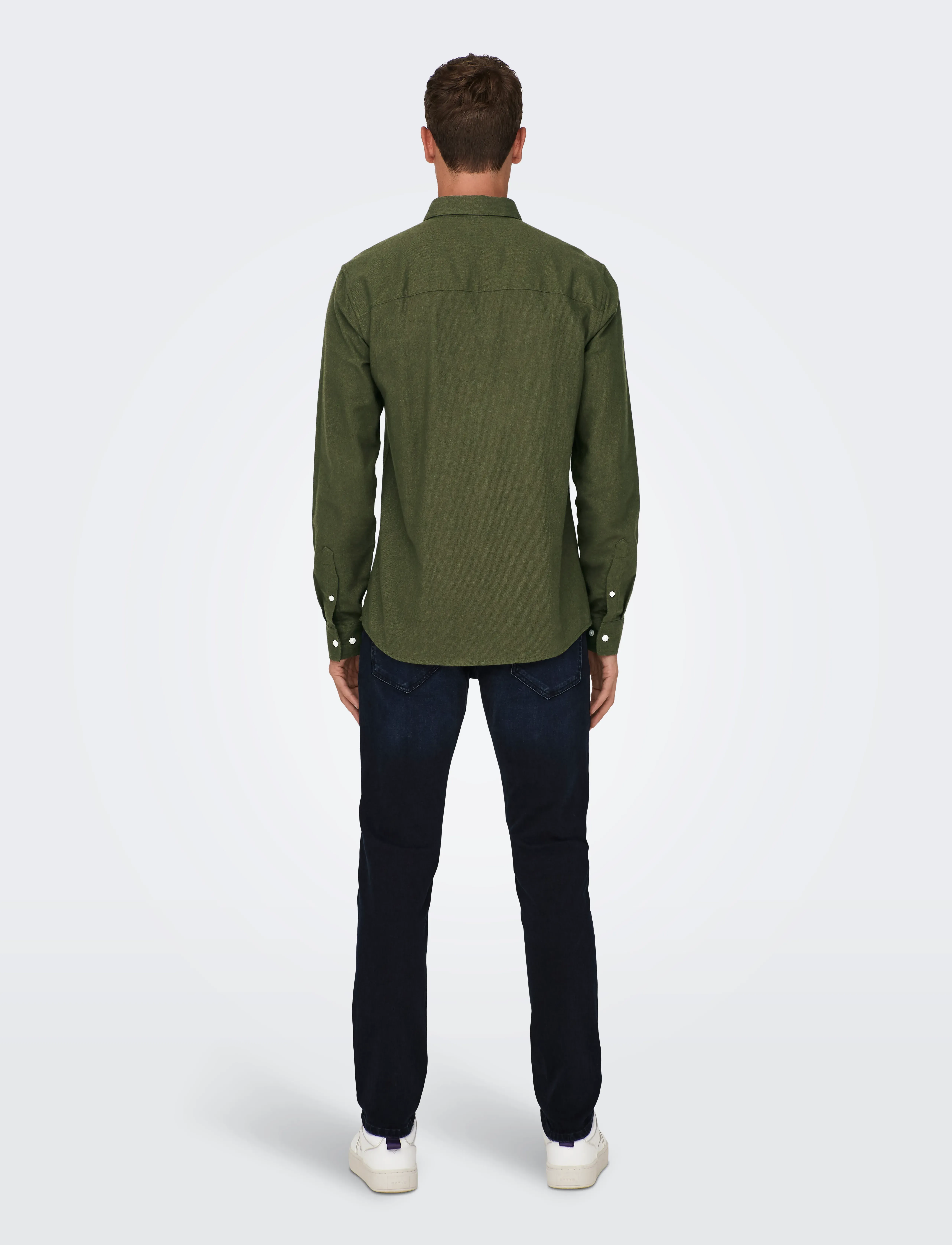 ONLY & SONS - ONSGUDMUND SLIM 1-PKT SOLID SHIRT NOOS - casual hemden - forest night - 3